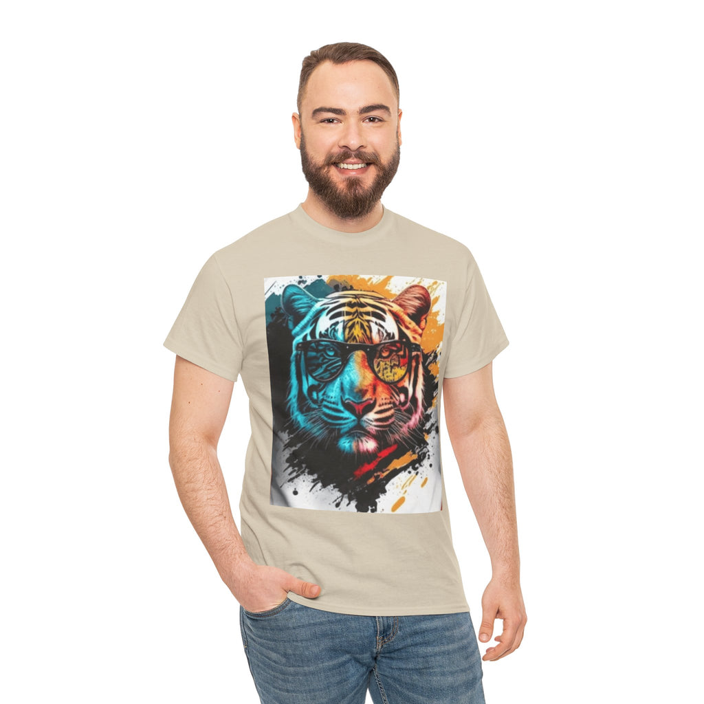Tiger Portrait T-Shirt — Colorful Abstract Tiger Face Tee