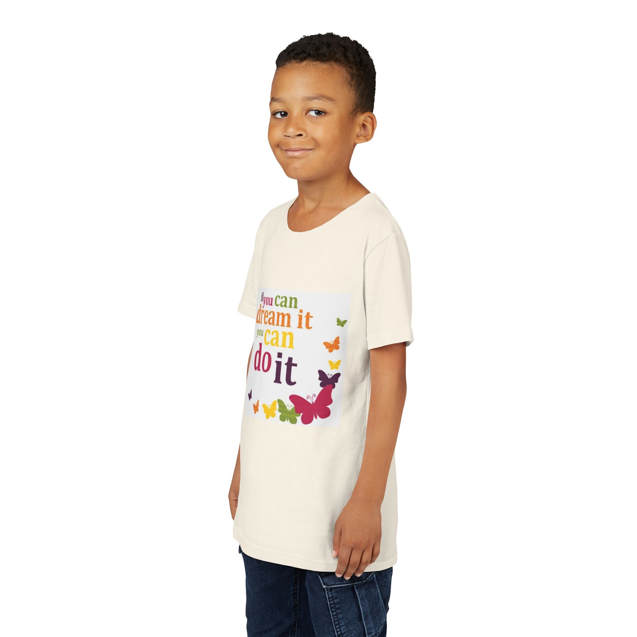 Youth Tee – "If You Can Dream It You Can Do It" Colorful Butterfly Inspirational Shirt