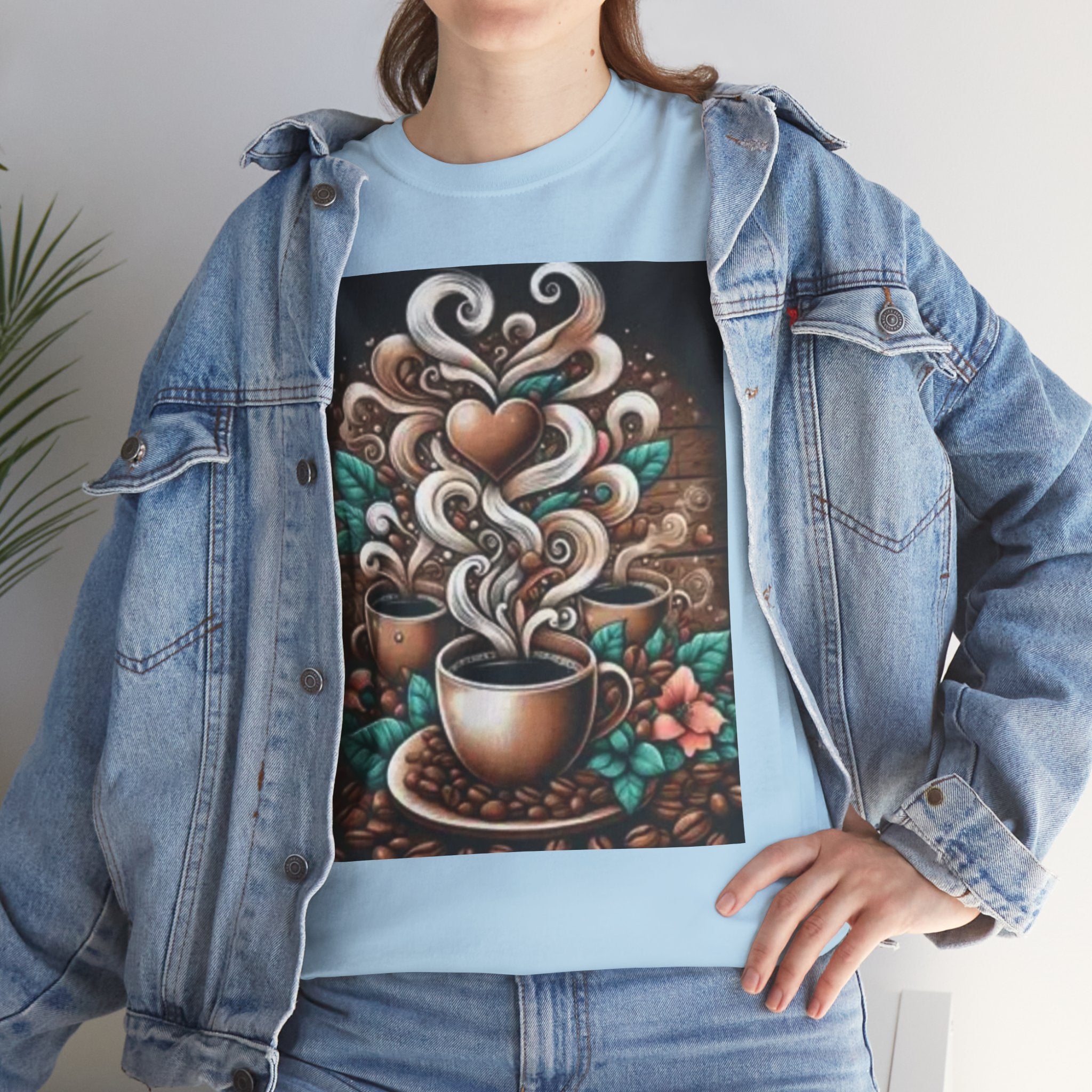 Coffee Cup T-Shirt — Whimsical Steaming Heart Coffee Design