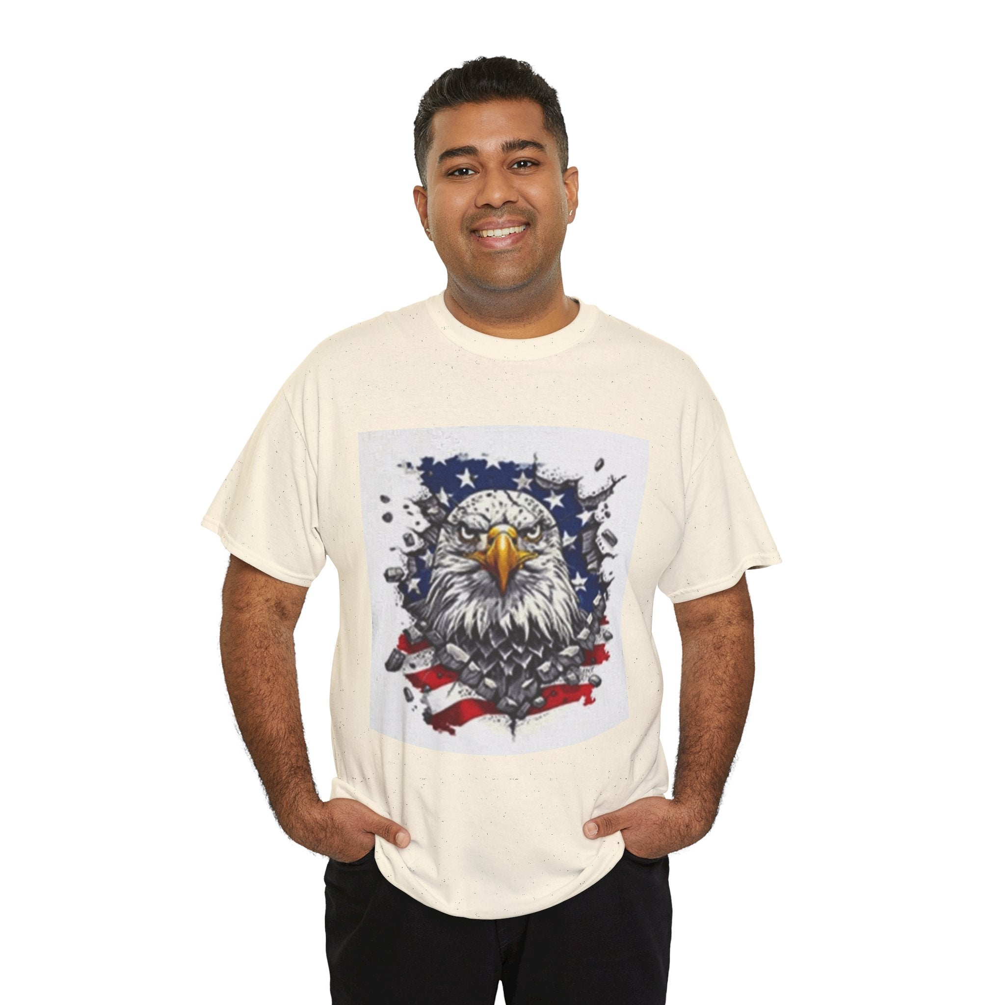 Eagle American Flag T-Shirt — Patriotic Bald Eagle Graphic Tee for 4th of July