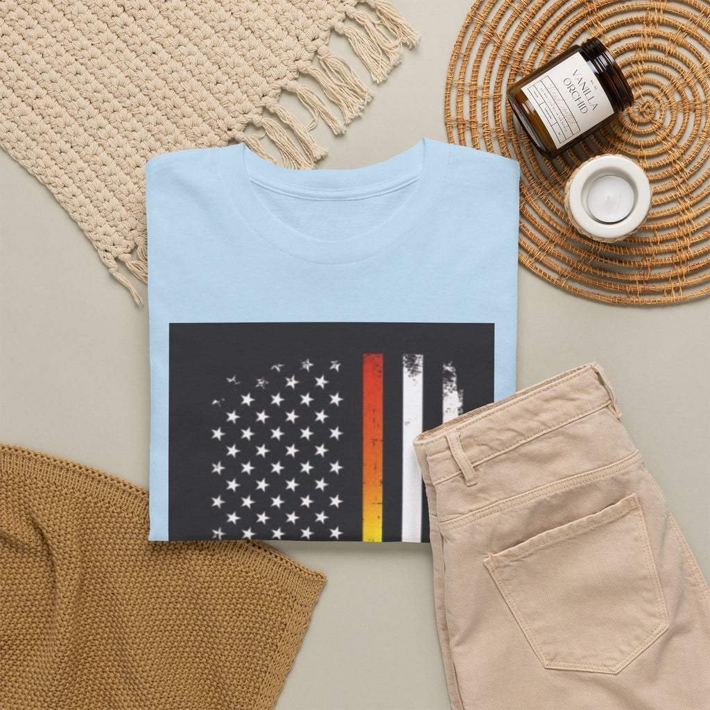 LGBTQ+ Pride Flag T‑Shirt — Distressed American Flag with Rainbow Stripe