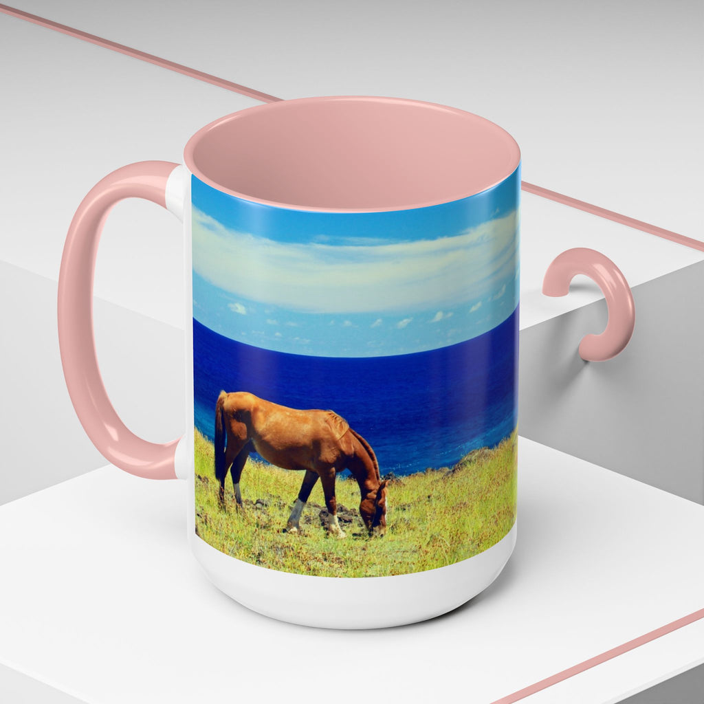 Coastal Landscape Accent Coffee Mug – Ocean View Beach Scene (11/15oz)