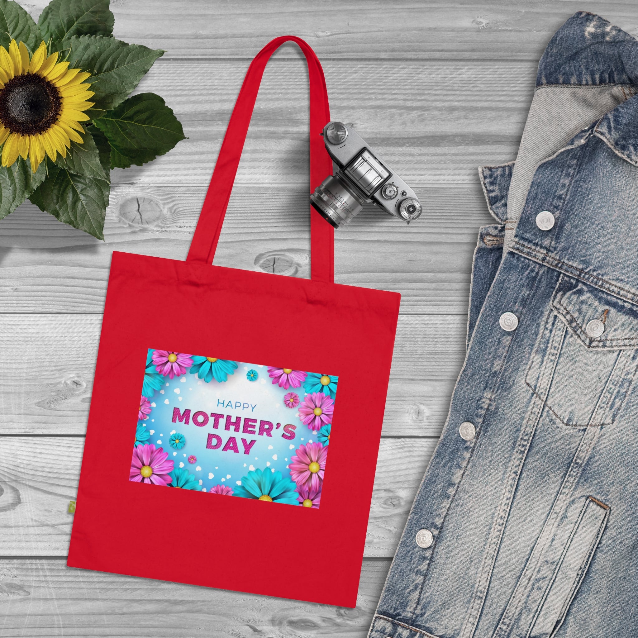 Mother's Day Floral Tote Bag – 'Happy Mother's Day' Organic Cotton Gift Tote
