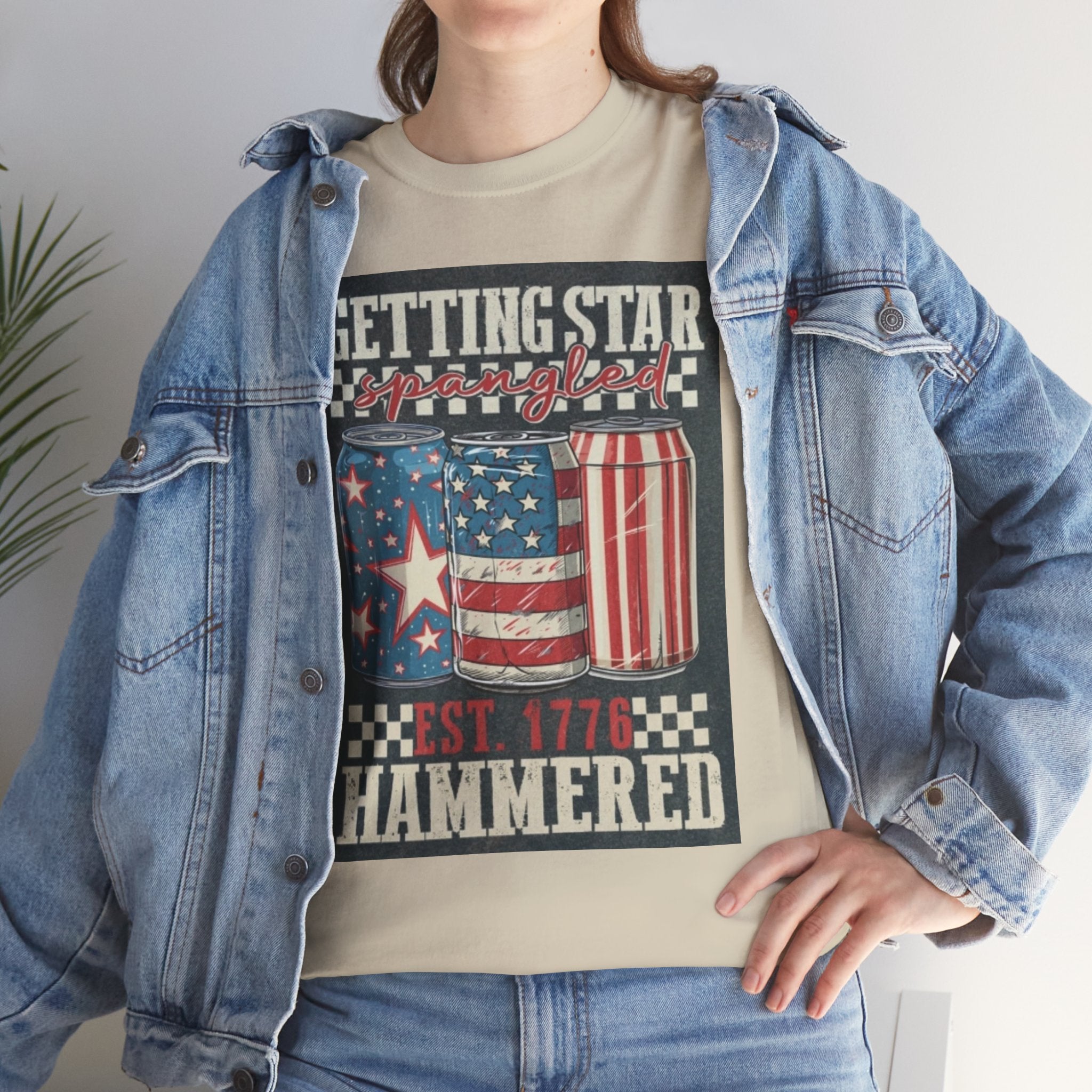 Getting Star Hammered Tee — Patriotic 4th of July Beer Can T-Shirt (Est. 1776)