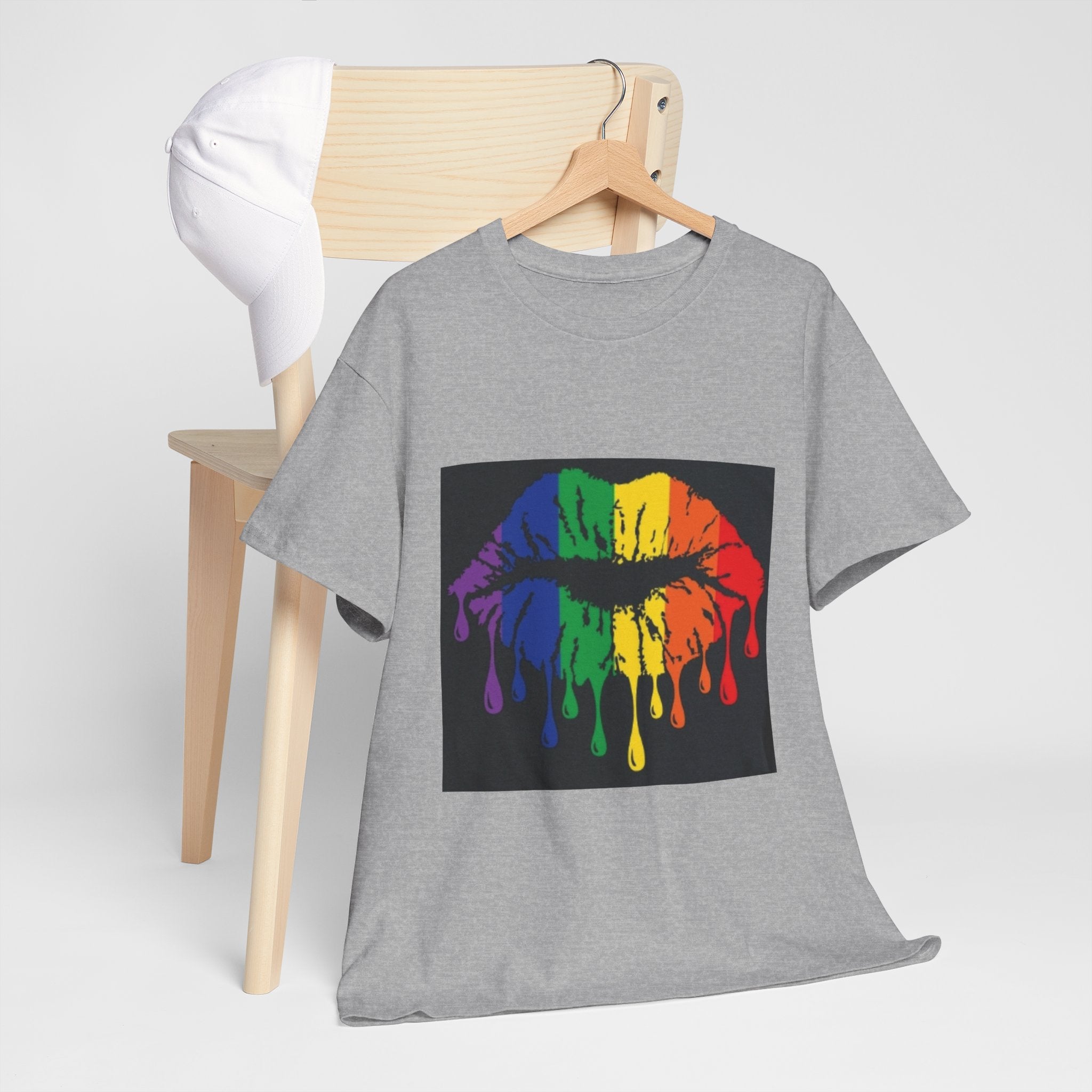 Rainbow Drip Kiss T-Shirt – LGBTQ+ Pride Graphic Tee