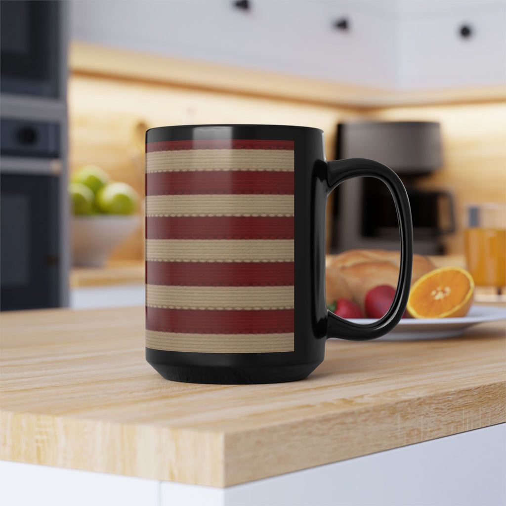 American Flag Vintage Black Mug — Patriotic Stars & Stripes Coffee Cup (11oz/15oz)