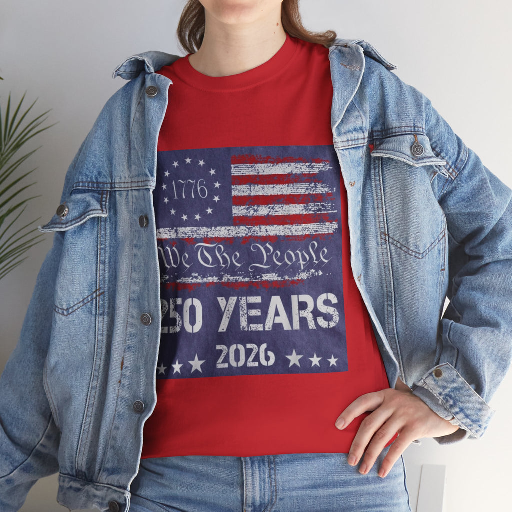 T-Shirt — Vintage 'We The People 250 Years 2026' Patriotic American Flag Tee