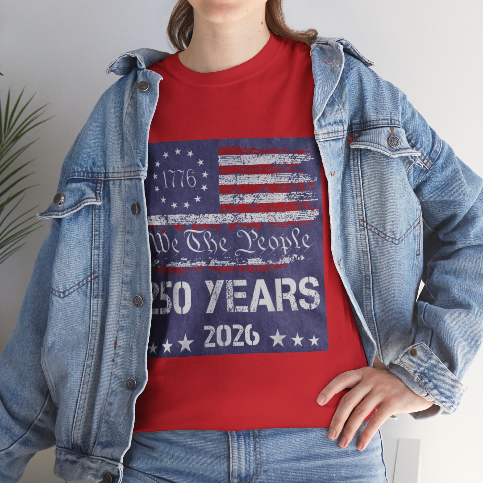 T-Shirt — Vintage 'We The People 250 Years 2026' Patriotic American Flag Tee