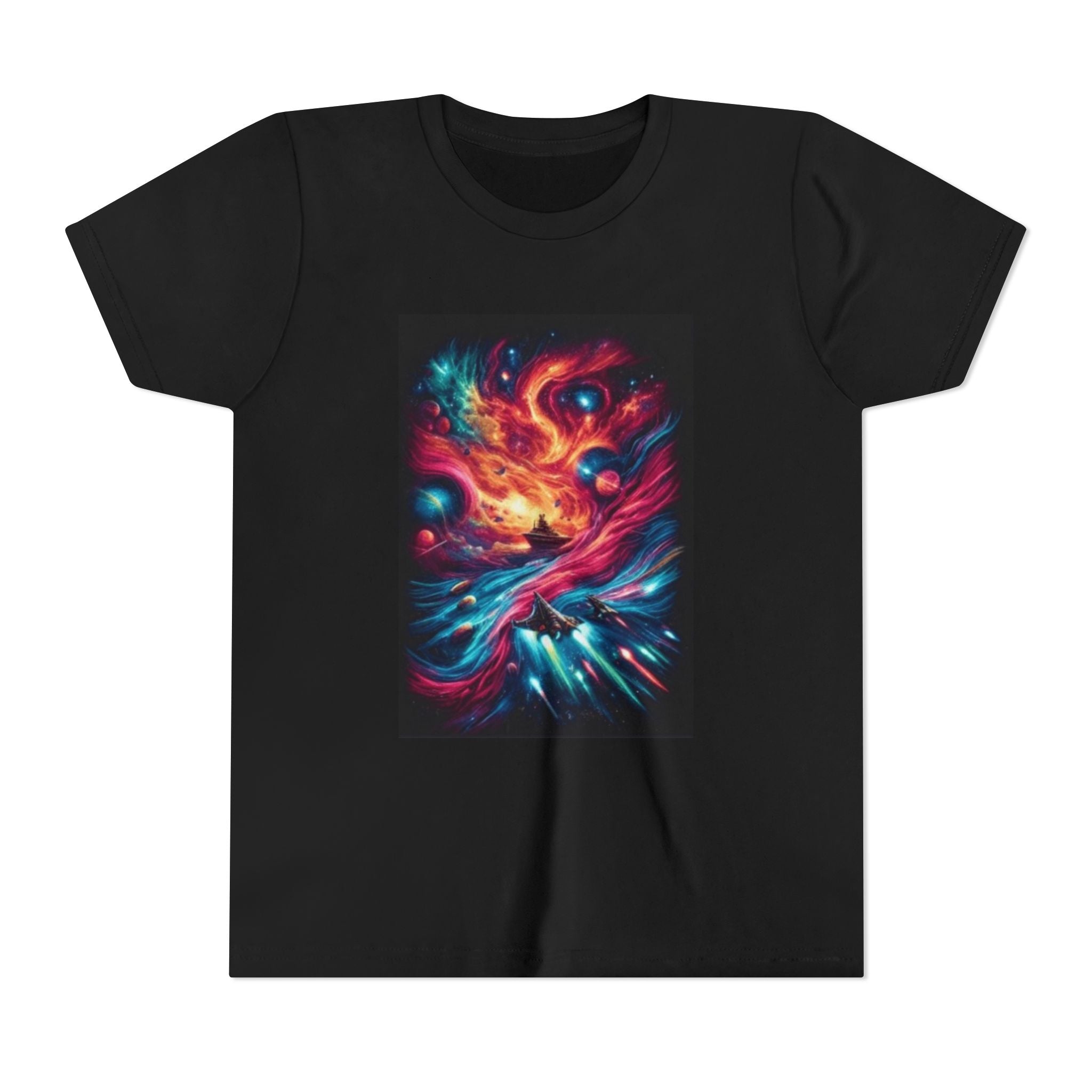 Youth Tee — Cosmic Phoenix Abstract Galaxy Art