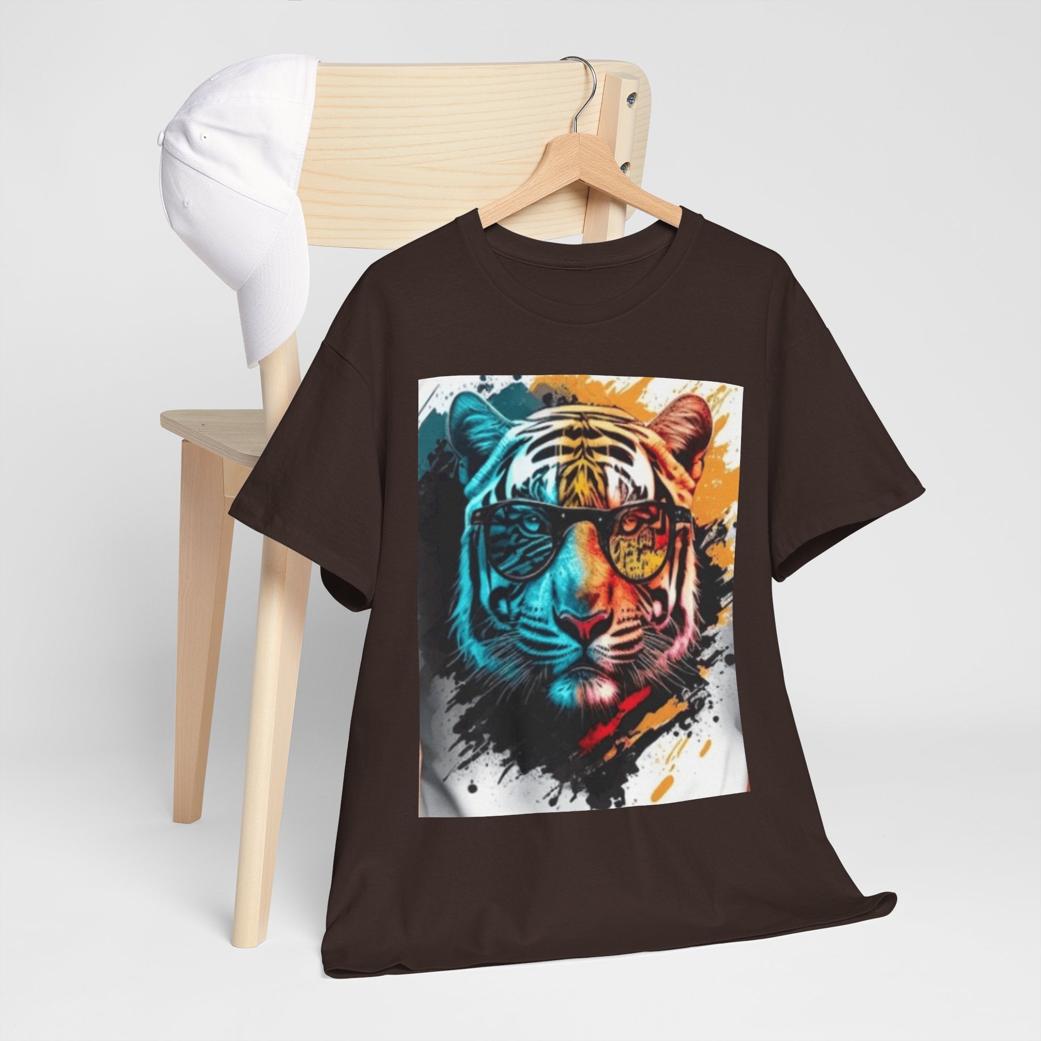 Tiger Portrait T-Shirt — Colorful Abstract Tiger Face Tee
