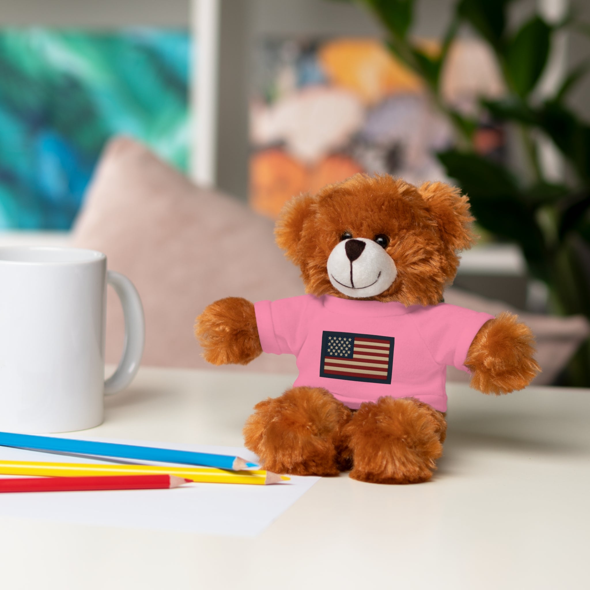 American Flag Teddy Bear with Tee — Patriotic Plush Gift