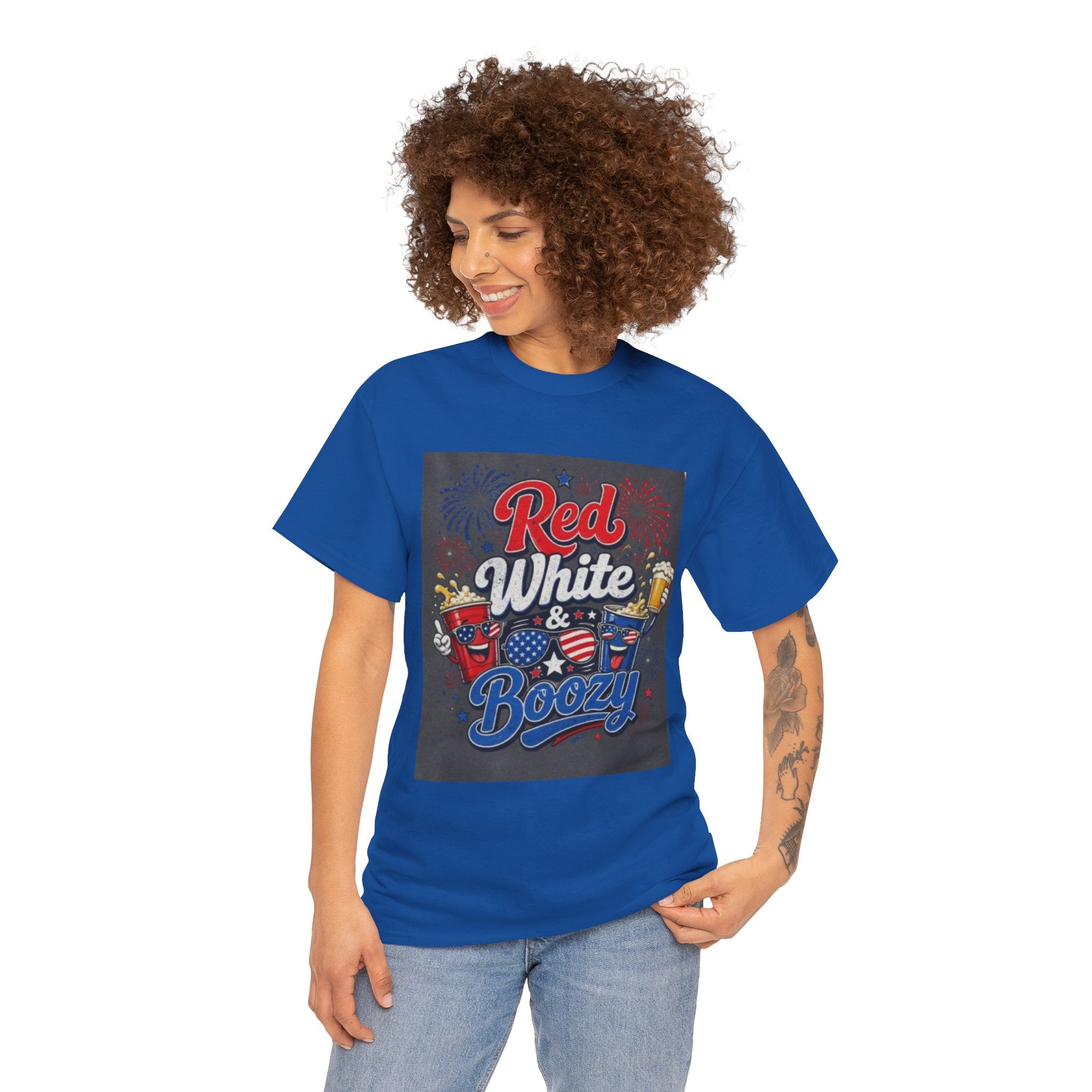 Red White & Boozy T-Shirt – Patriotic 4th of July Party Tee