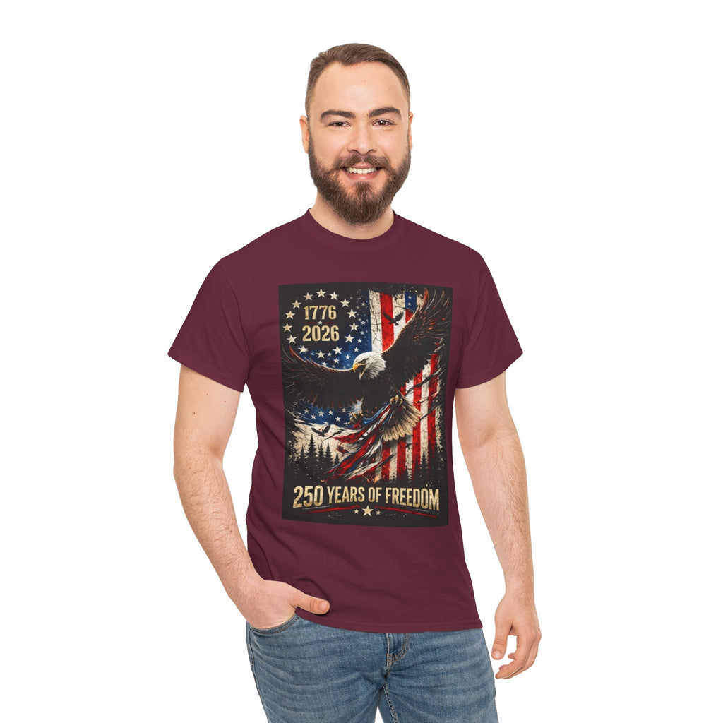 Patriotic Tee — 1776–2026 Bald Eagle "250 Years of Freedom" Shirt