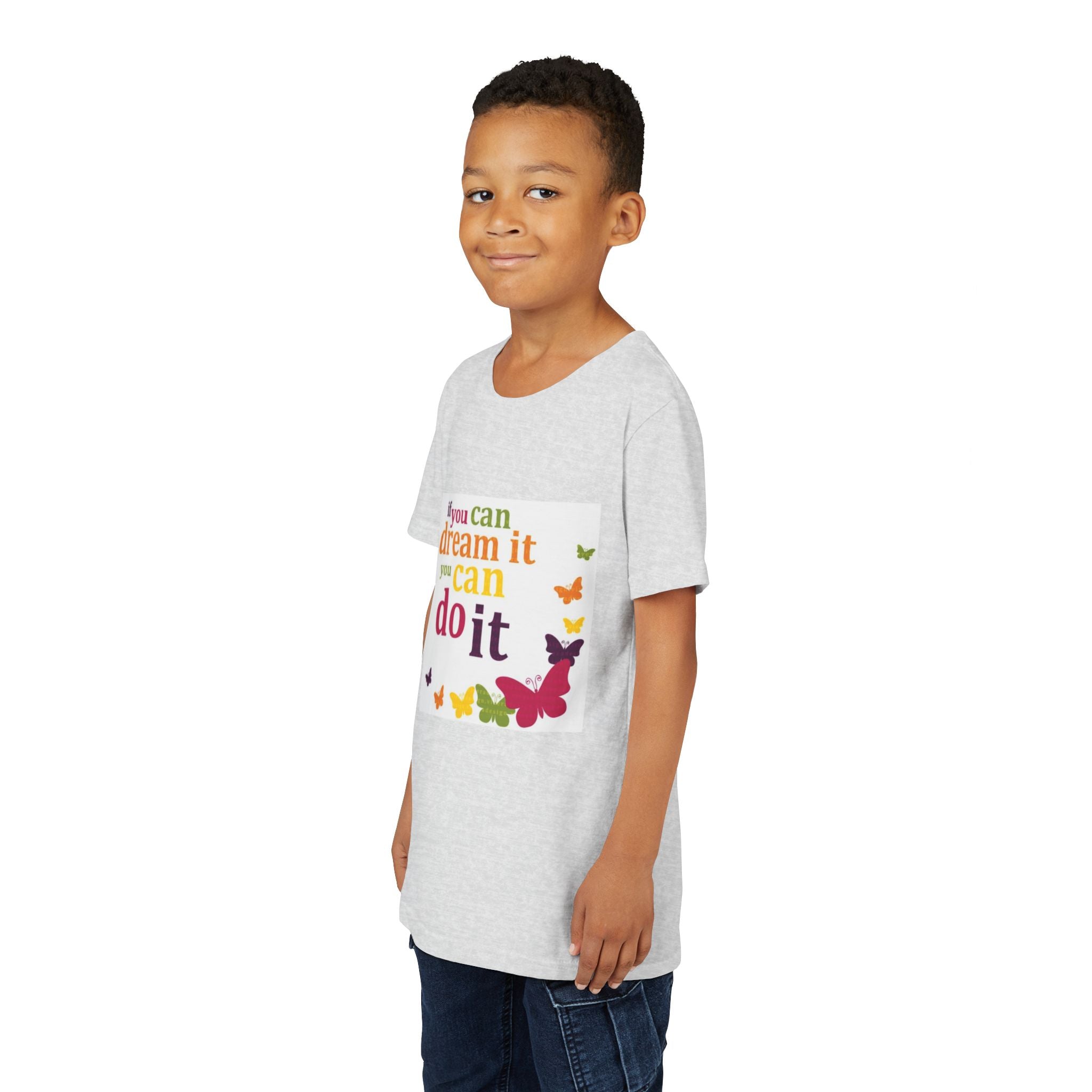 Youth Tee – "If You Can Dream It You Can Do It" Colorful Butterfly Inspirational Shirt