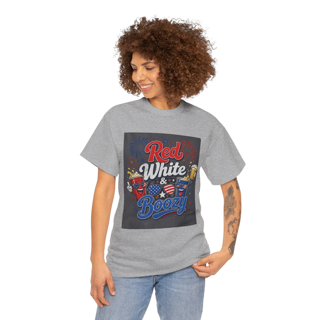 Red White & Boozy T-Shirt – Patriotic 4th of July Party Tee
