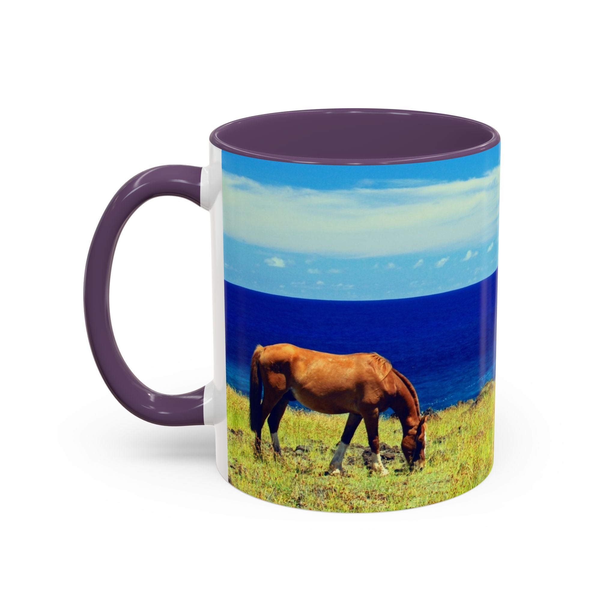 Coastal Landscape Accent Coffee Mug – Ocean View Beach Scene (11/15oz)