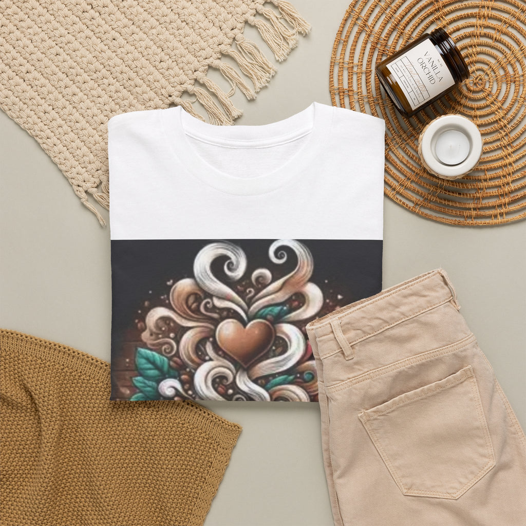 Coffee Cup T-Shirt — Whimsical Steaming Heart Coffee Design