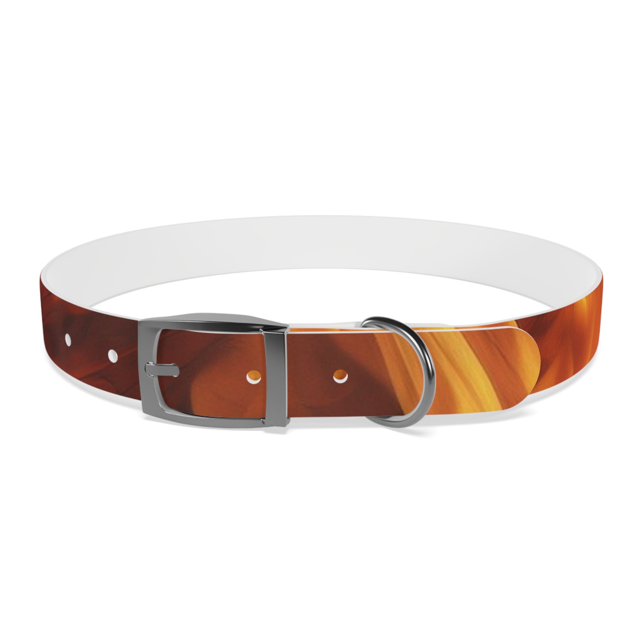 Amber Swirl Dog Collar — Warm Brown Abstract Pattern