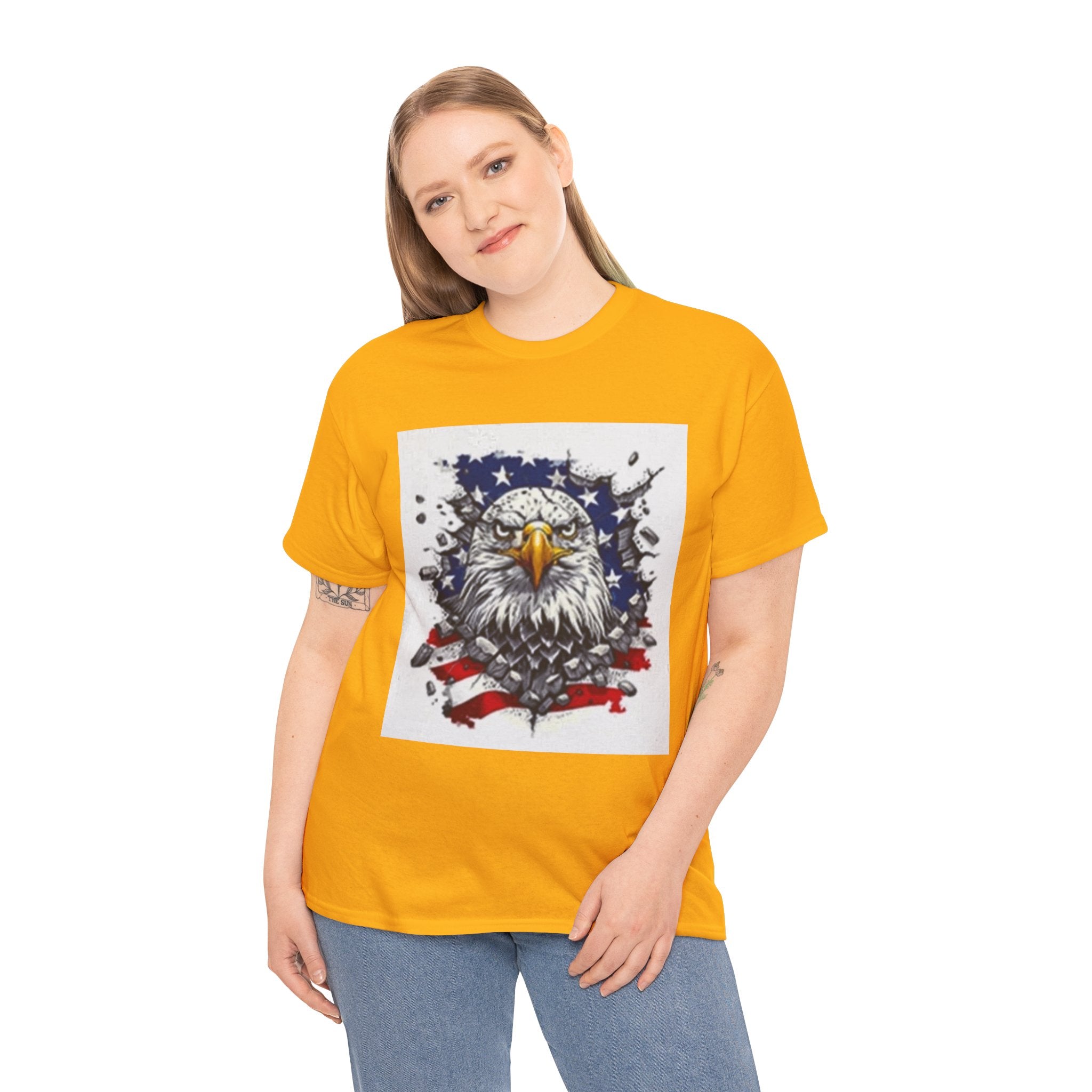 Eagle American Flag T-Shirt — Patriotic Bald Eagle Graphic Tee for 4th of July