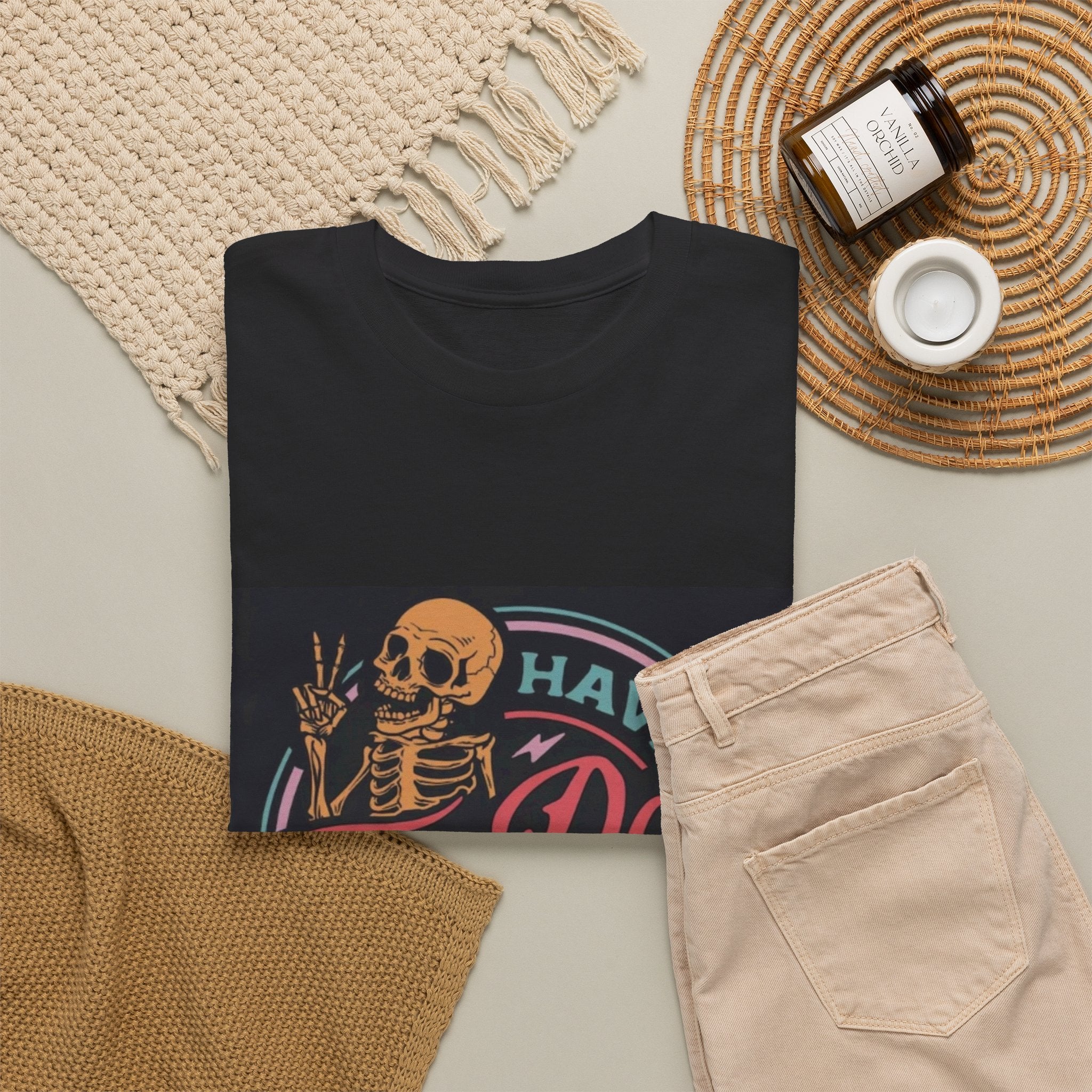 Have The Day You Deserve T-Shirt — Retro Skeleton Graphic Tee