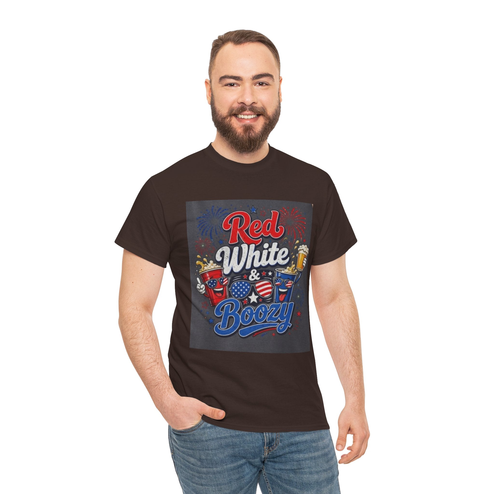 Red White & Boozy T-Shirt – Patriotic 4th of July Party Tee