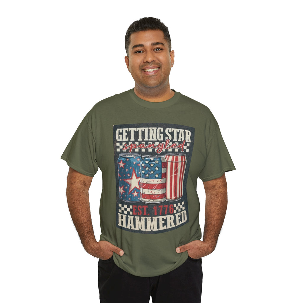 Getting Star Hammered Tee — Patriotic 4th of July Beer Can T-Shirt (Est. 1776)