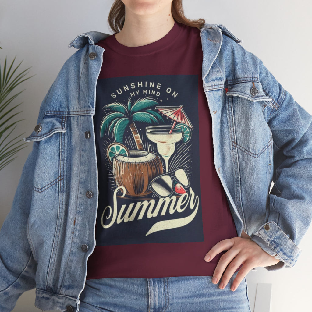 Summer Cocktail Tee — "Sunshine On My Mind" Tropical Beach T-Shirt
