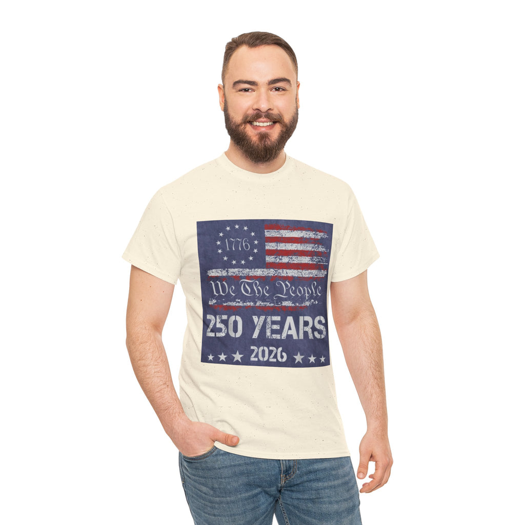T-Shirt — Vintage 'We The People 250 Years 2026' Patriotic American Flag Tee