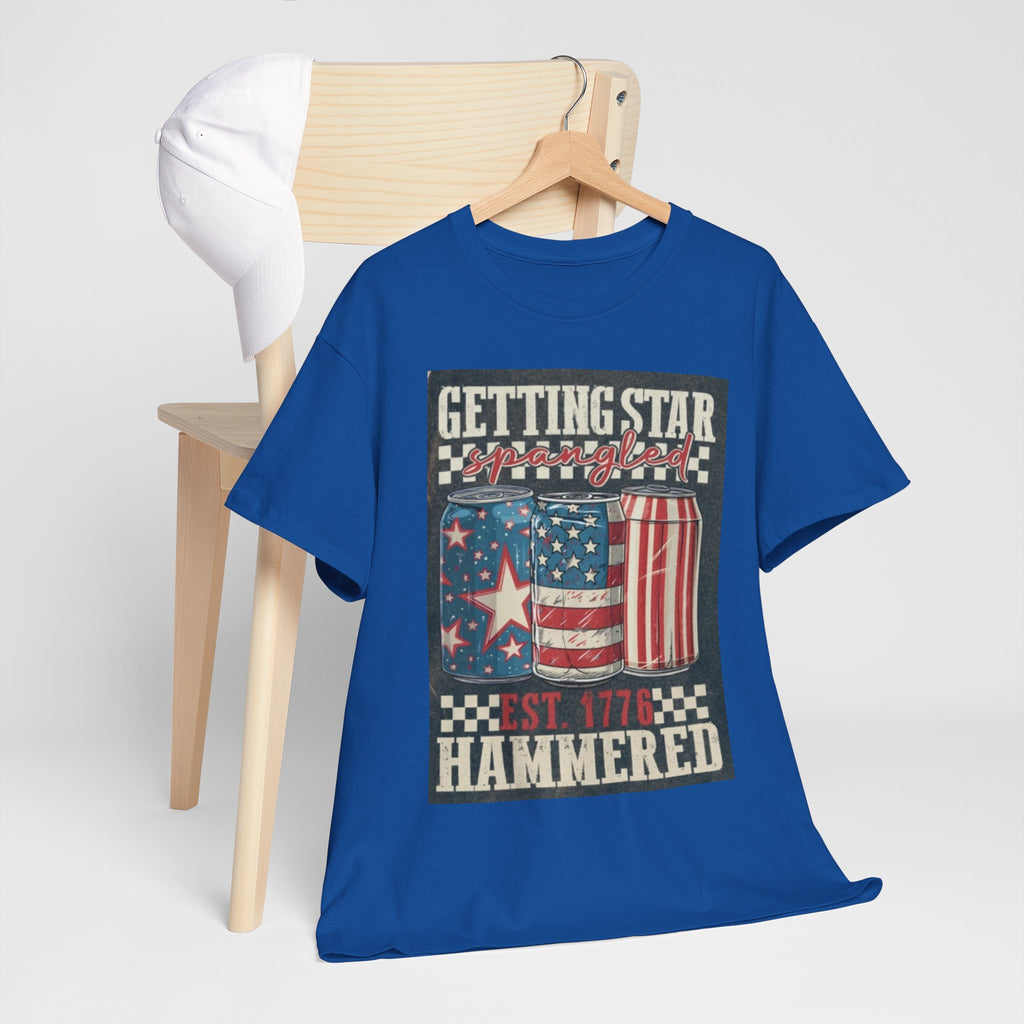 Getting Star Hammered Tee — Patriotic 4th of July Beer Can T-Shirt (Est. 1776)