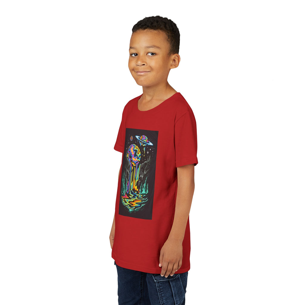 Youth Tee — Neon Drip Planet Space Graphic