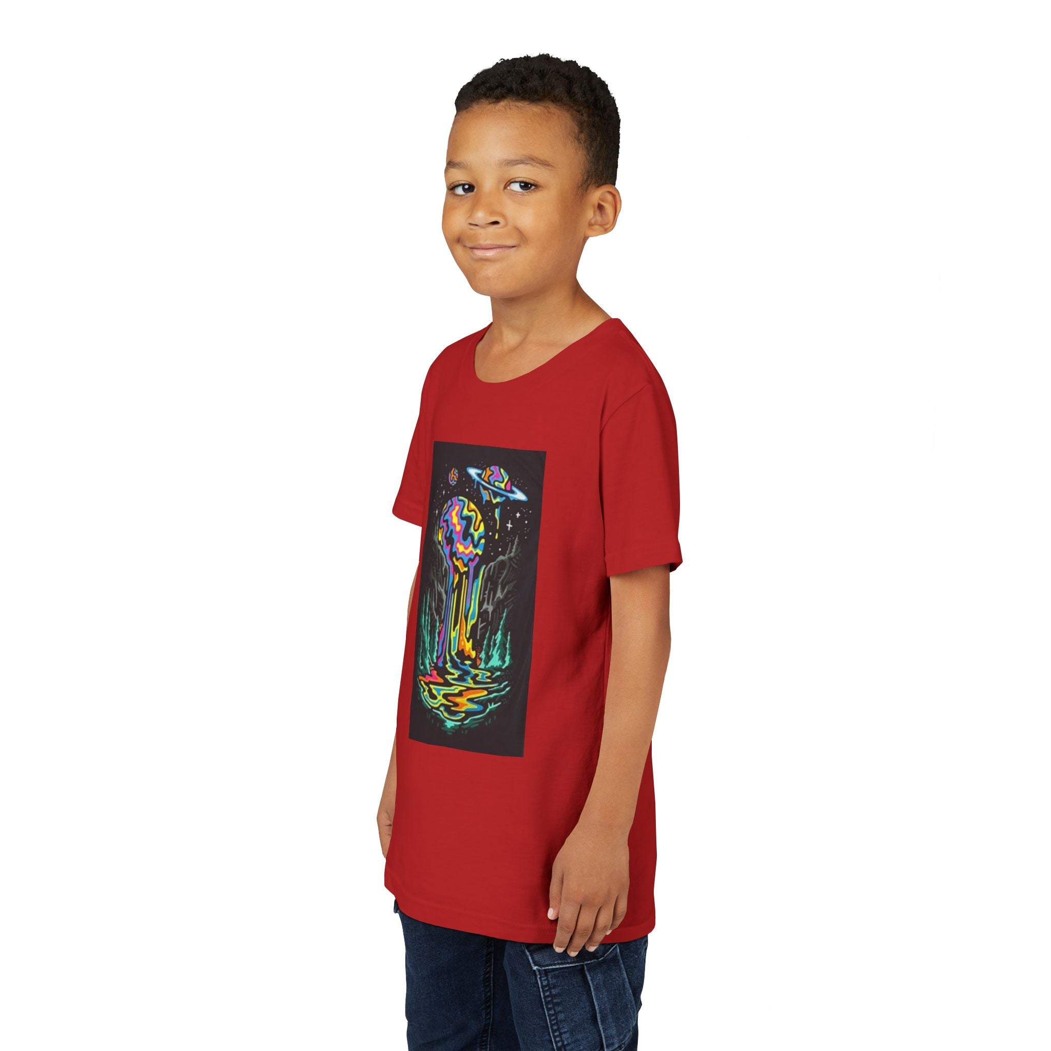 Youth Tee — Neon Drip Planet Space Graphic