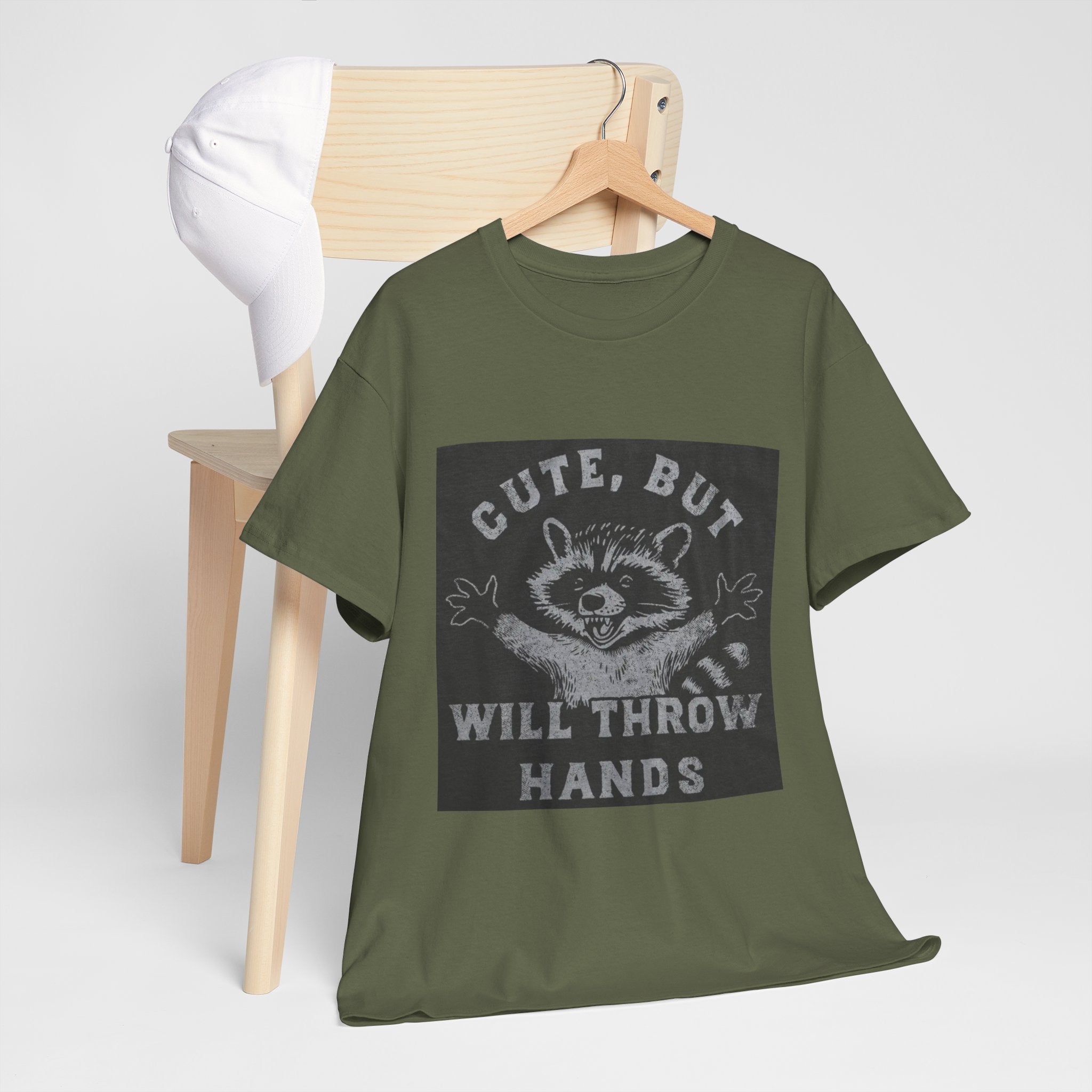 Cute But Will Throw Hands Raccoon T-Shirt