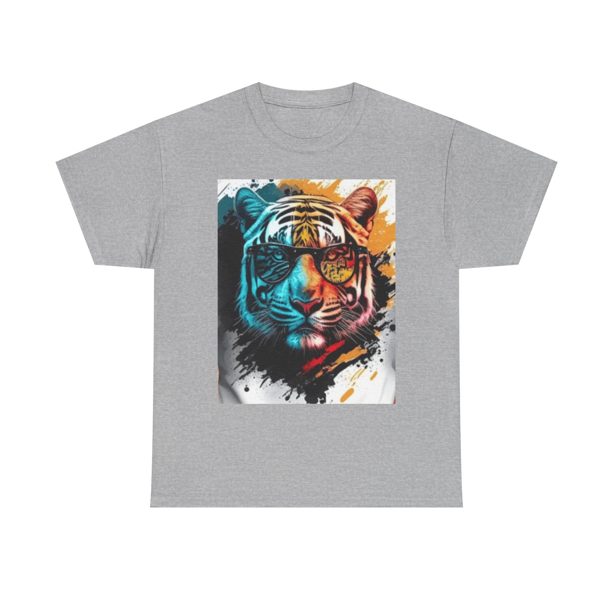 Tiger Portrait T-Shirt — Colorful Abstract Tiger Face Tee