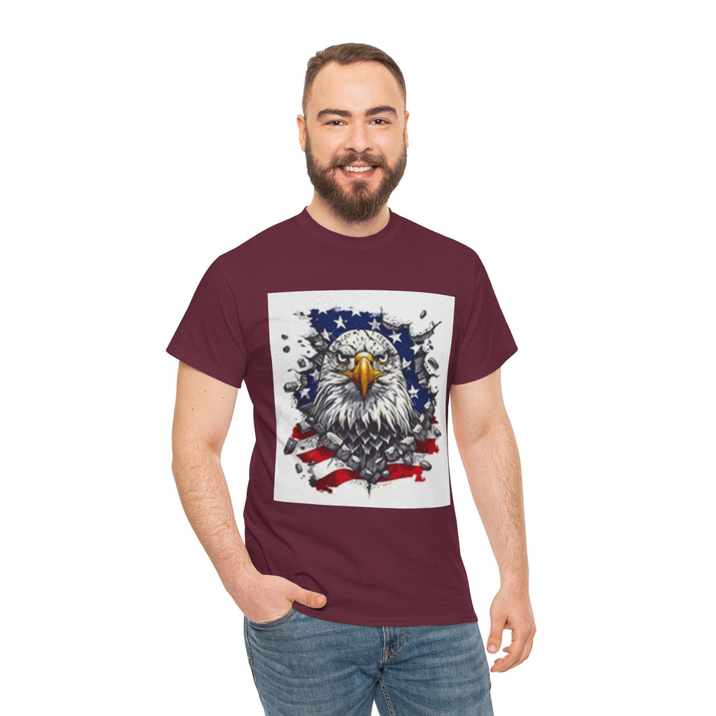 Eagle American Flag T-Shirt — Patriotic Bald Eagle Graphic Tee for 4th of July