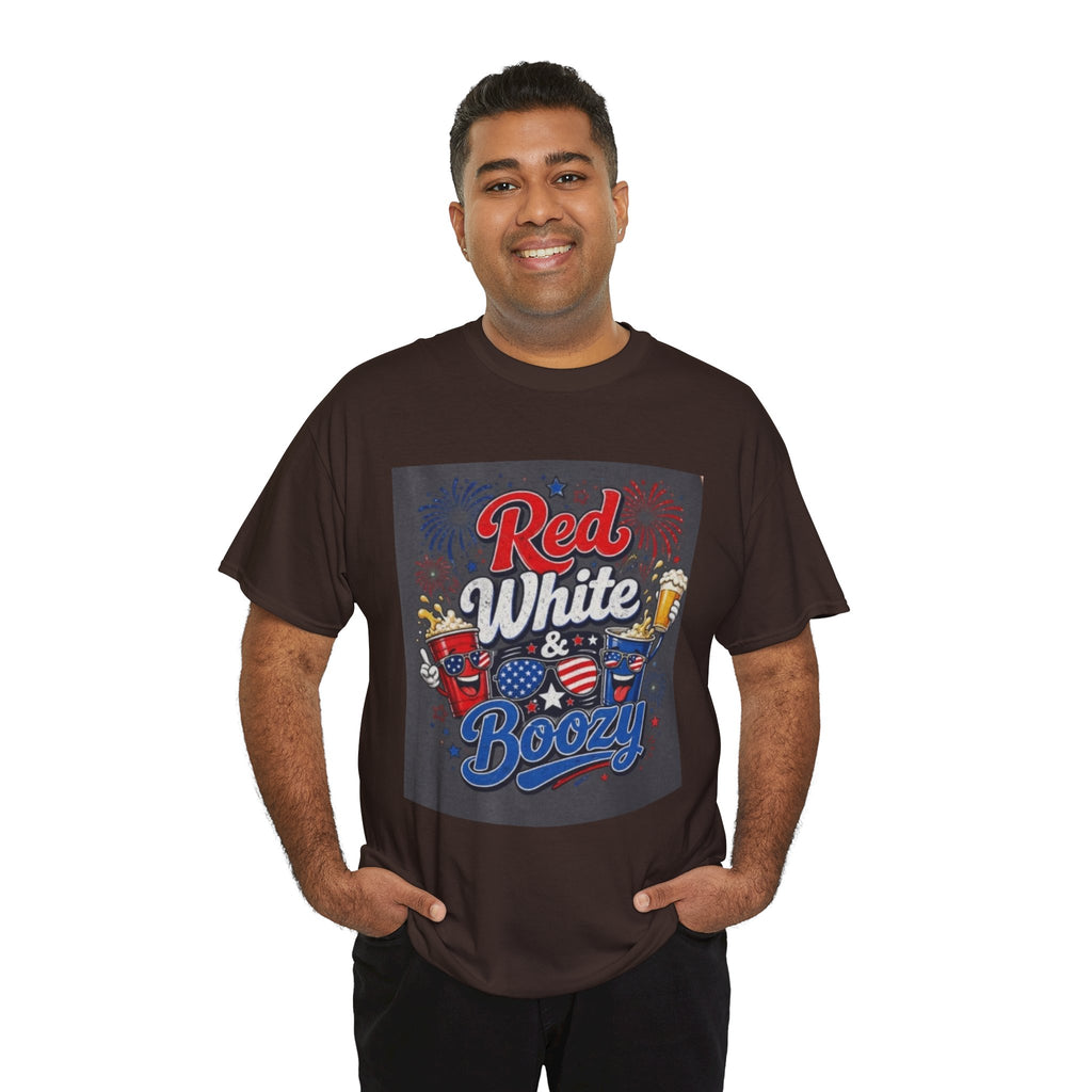Red White & Boozy T-Shirt – Patriotic 4th of July Party Tee