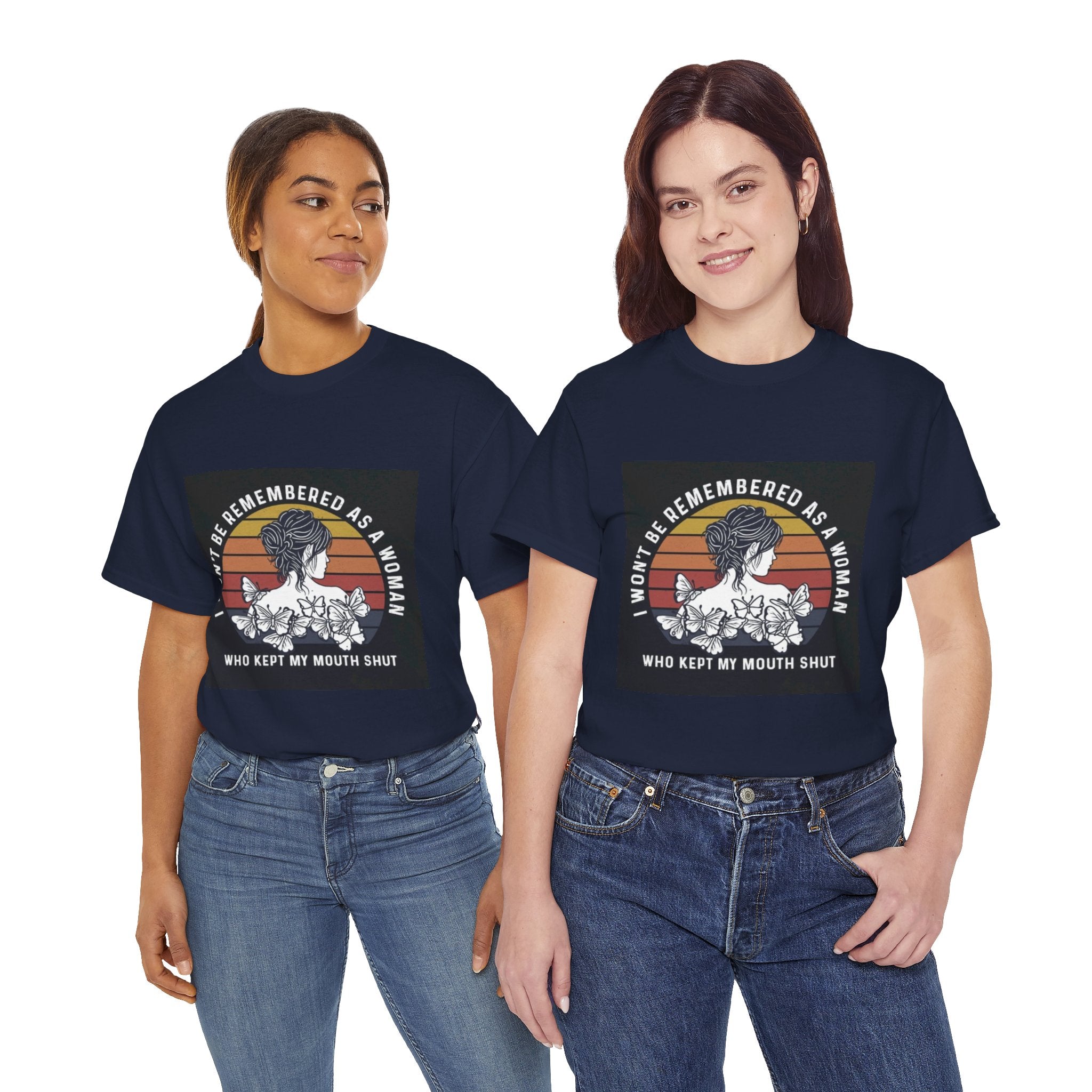Graphic Tee — "I Won’t Be Remembered As A Woman Who Kept My Mouth Shut" Feminist Retro Floral T-Shirt