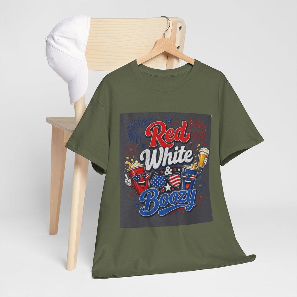 Red White & Boozy T-Shirt – Patriotic 4th of July Party Tee