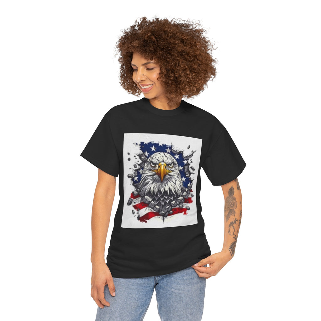 Eagle American Flag T-Shirt — Patriotic Bald Eagle Graphic Tee for 4th of July