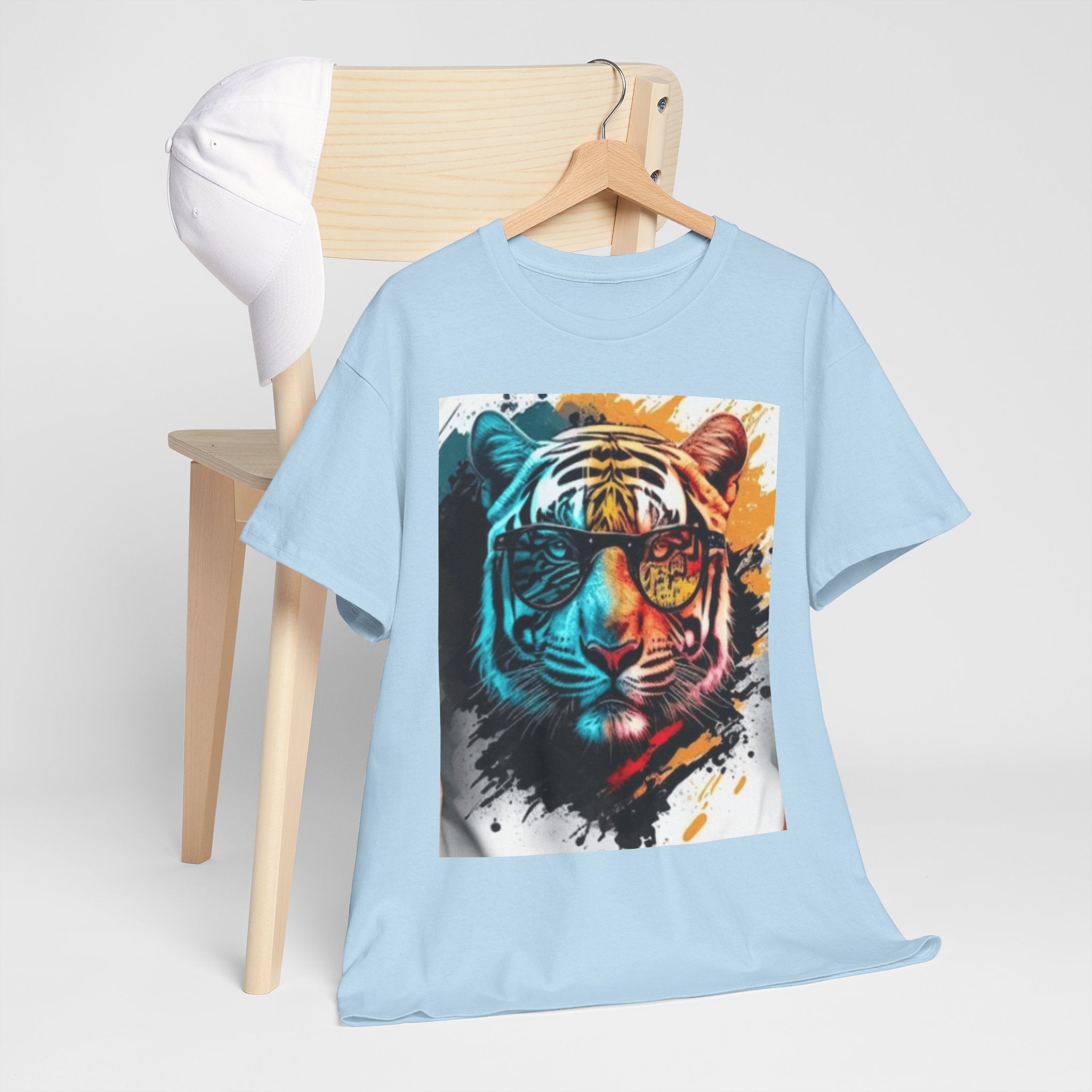 Tiger Portrait T-Shirt — Colorful Abstract Tiger Face Tee