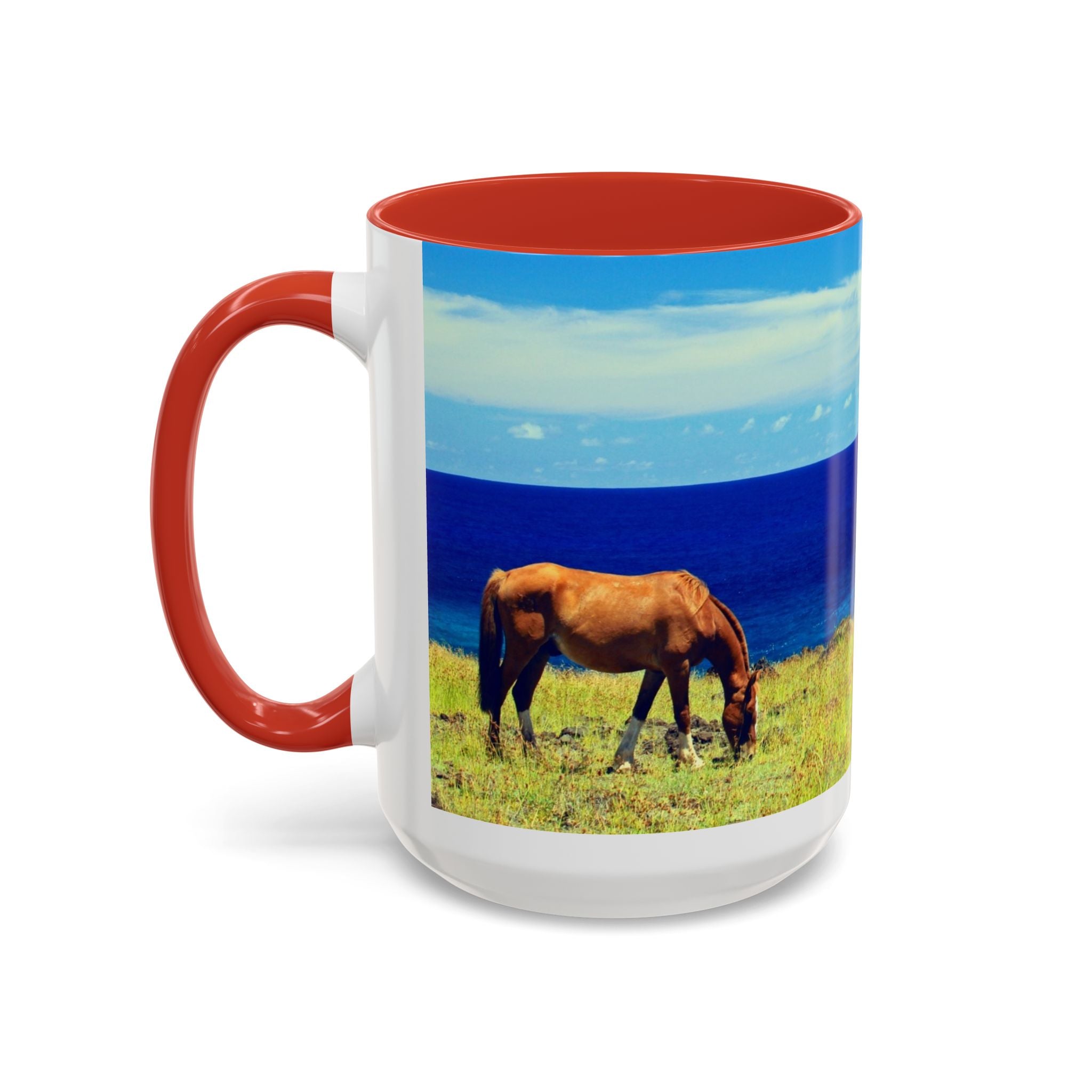 Coastal Landscape Accent Coffee Mug – Ocean View Beach Scene (11/15oz)