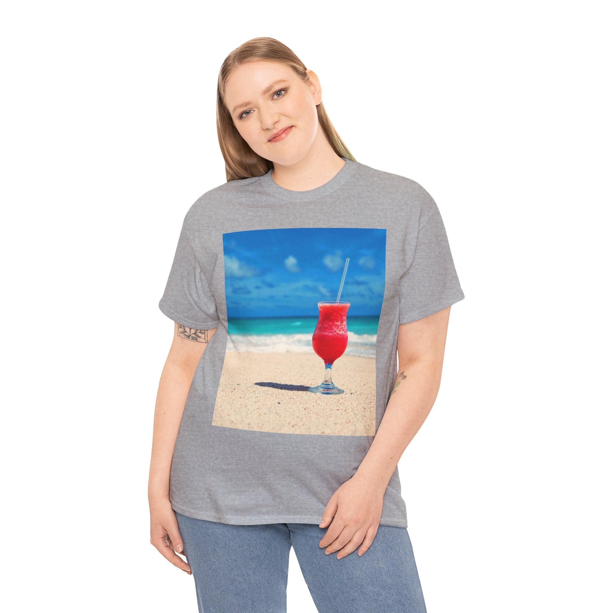 Tropical Beach Cocktail Graphic Tee (Summer Vacation Drink)