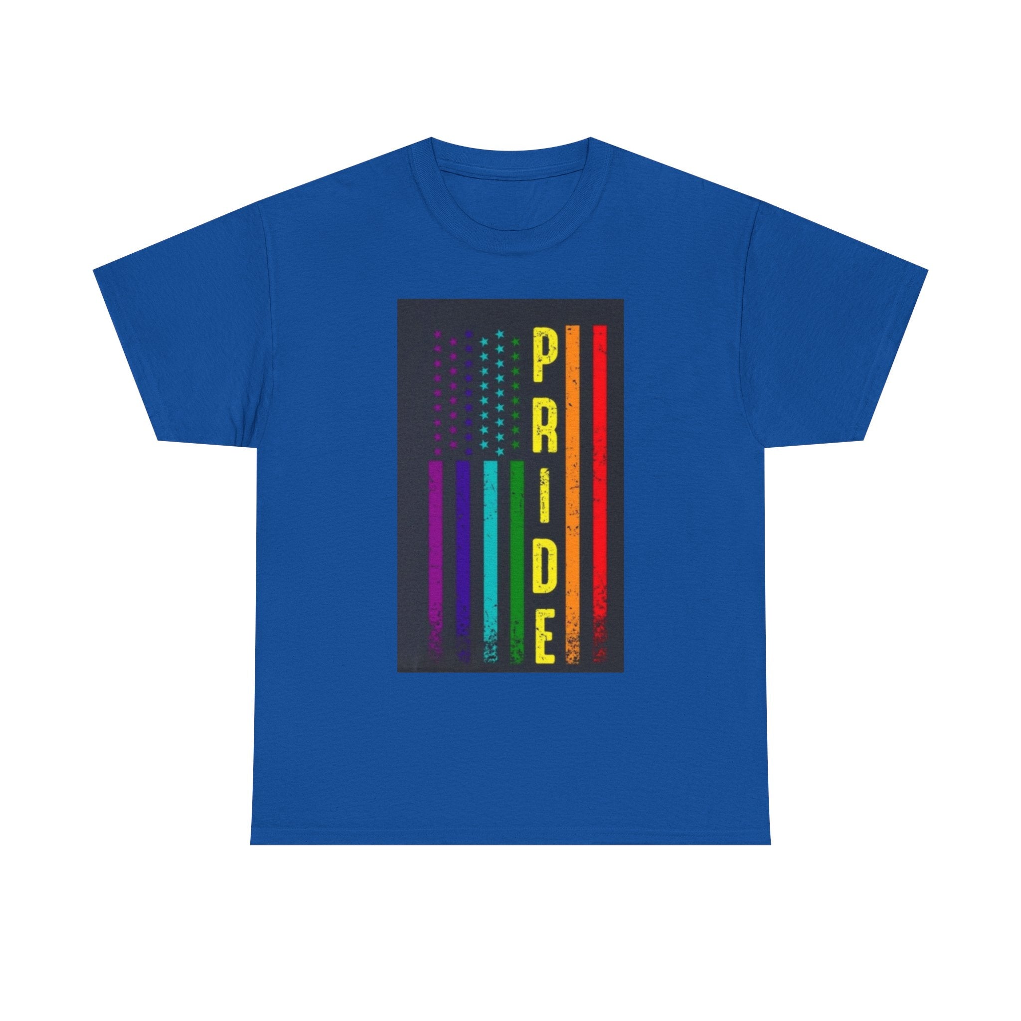 Pride Rainbow Flag Tee — Vertical "PRIDE" Graphic T-Shirt
