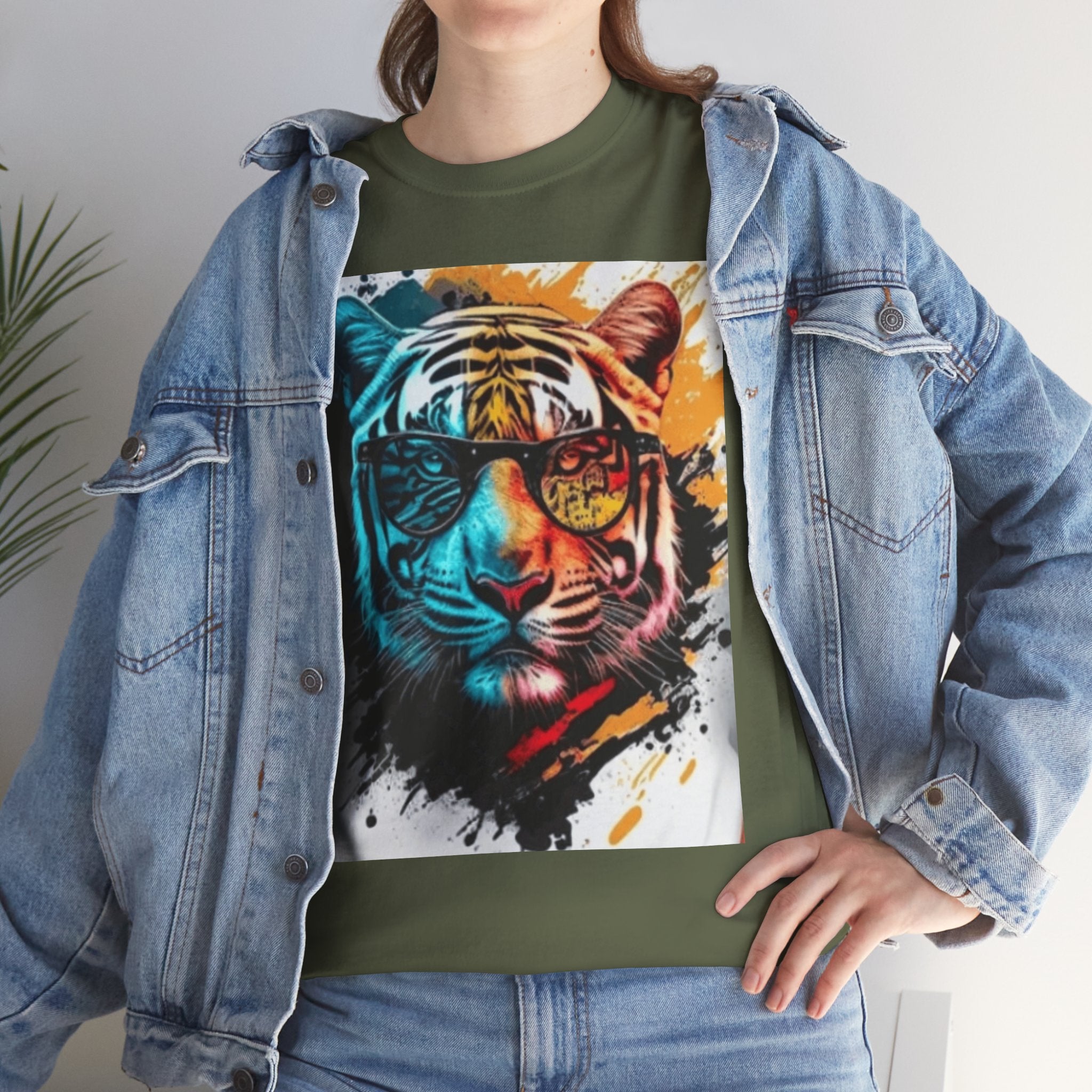 Tiger Portrait T-Shirt — Colorful Abstract Tiger Face Tee
