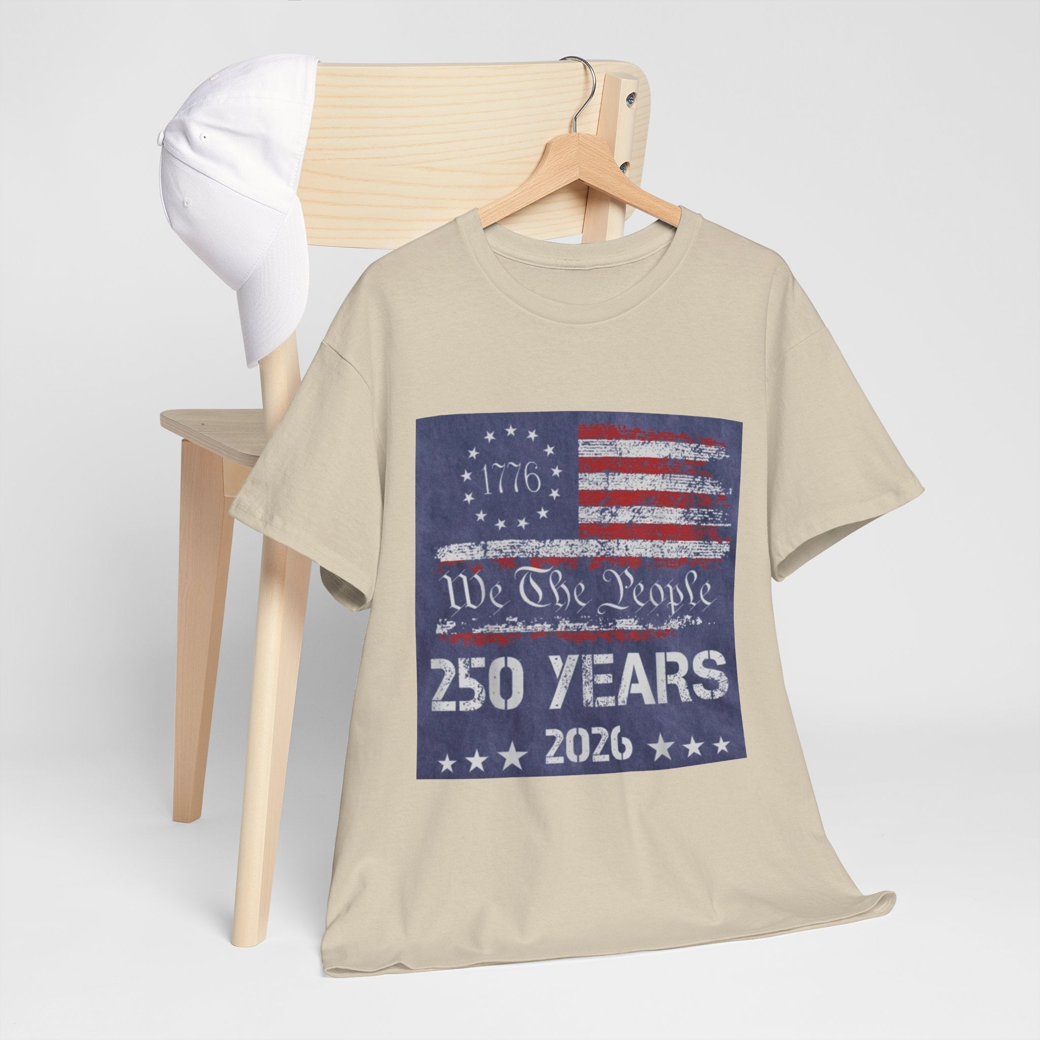 T-Shirt — Vintage 'We The People 250 Years 2026' Patriotic American Flag Tee