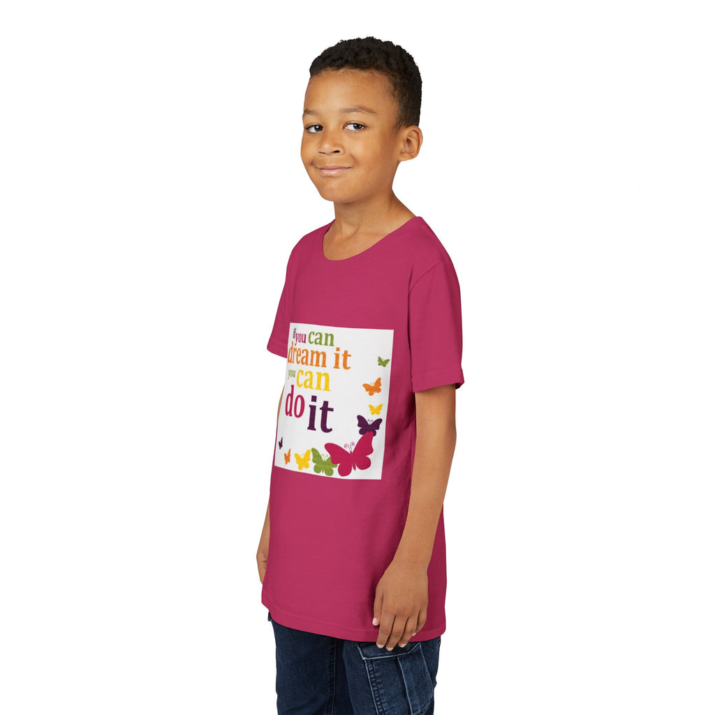Youth Tee – "If You Can Dream It You Can Do It" Colorful Butterfly Inspirational Shirt