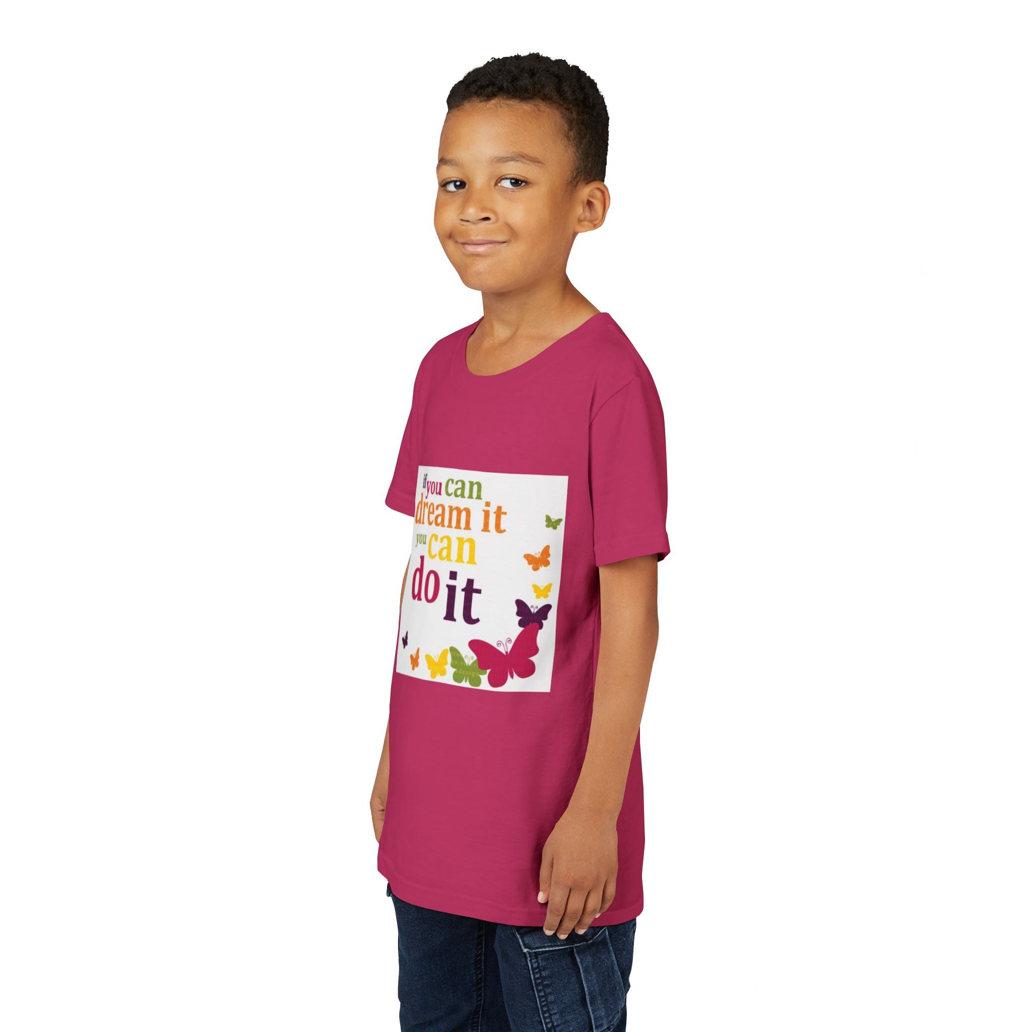 Youth Tee – "If You Can Dream It You Can Do It" Colorful Butterfly Inspirational Shirt