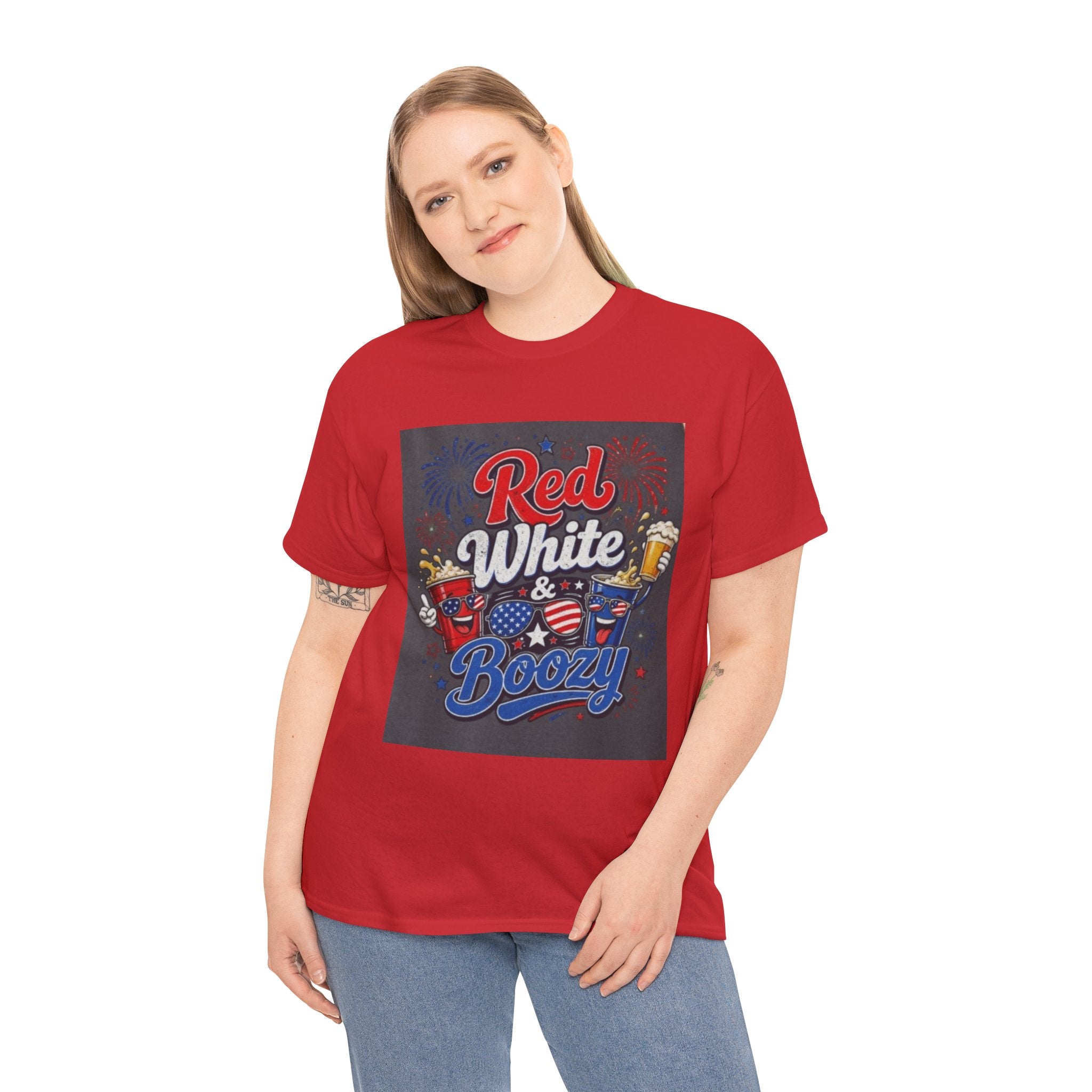 Red White & Boozy T-Shirt – Patriotic 4th of July Party Tee