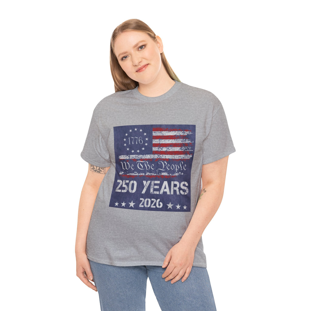 T-Shirt — Vintage 'We The People 250 Years 2026' Patriotic American Flag Tee