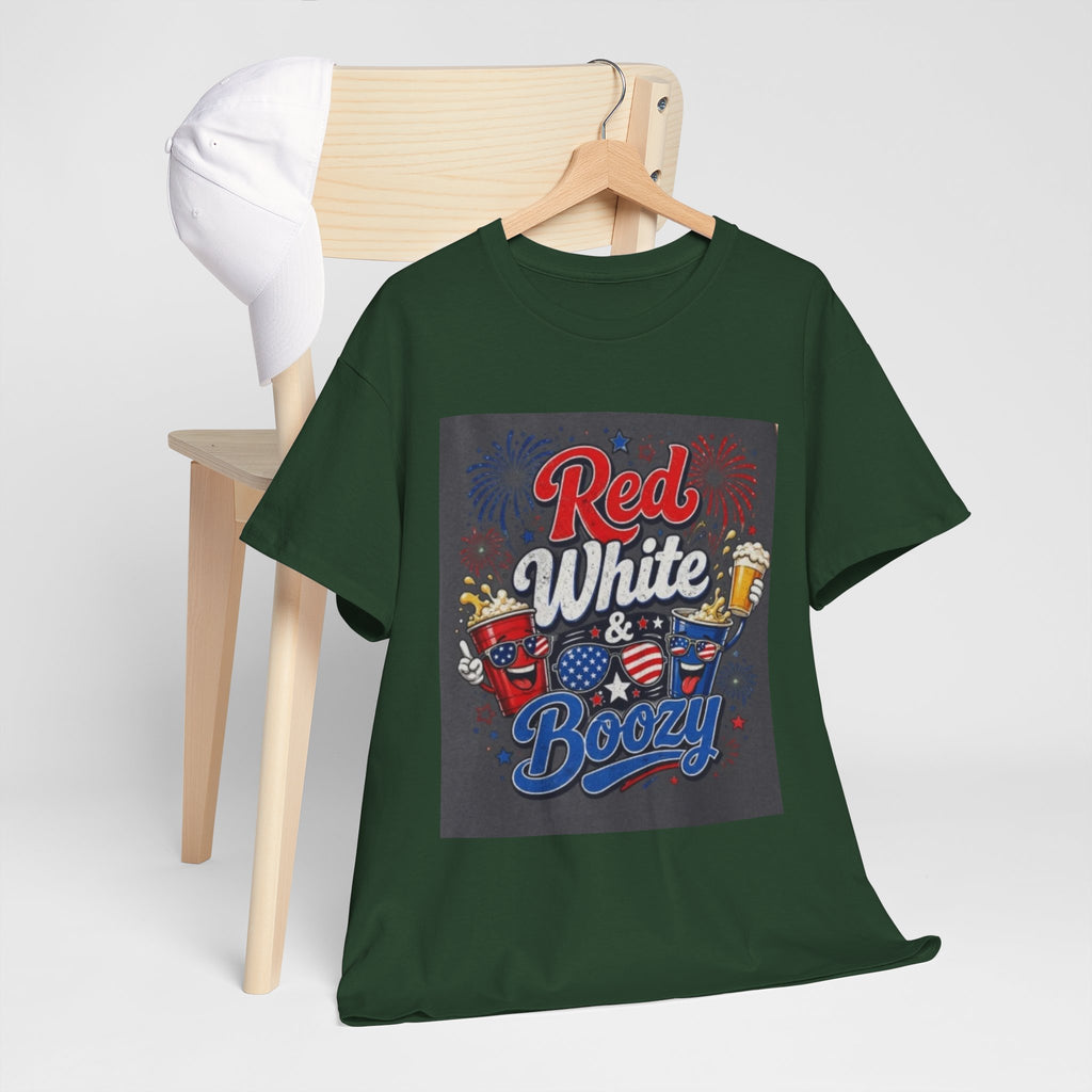 Red White & Boozy T-Shirt – Patriotic 4th of July Party Tee