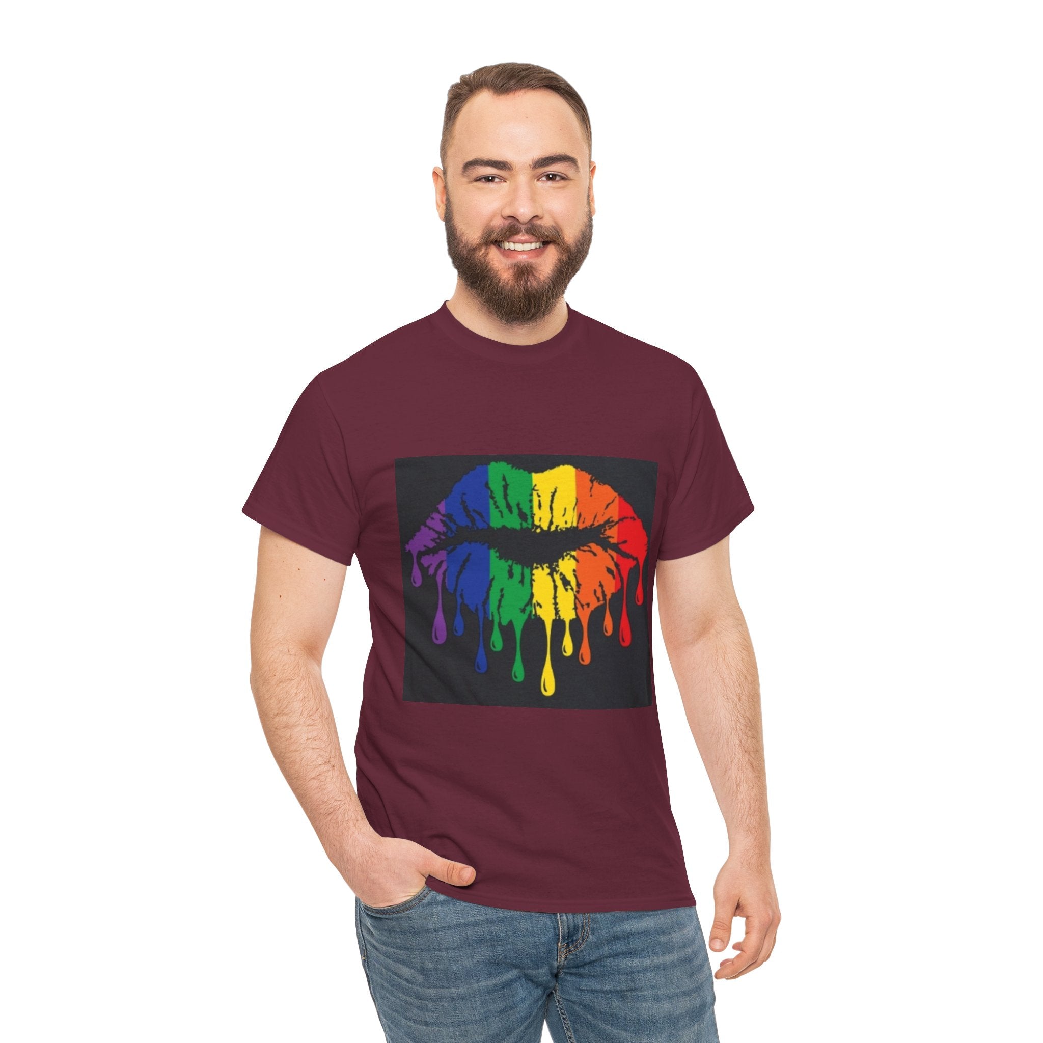 Rainbow Drip Kiss T-Shirt – LGBTQ+ Pride Graphic Tee
